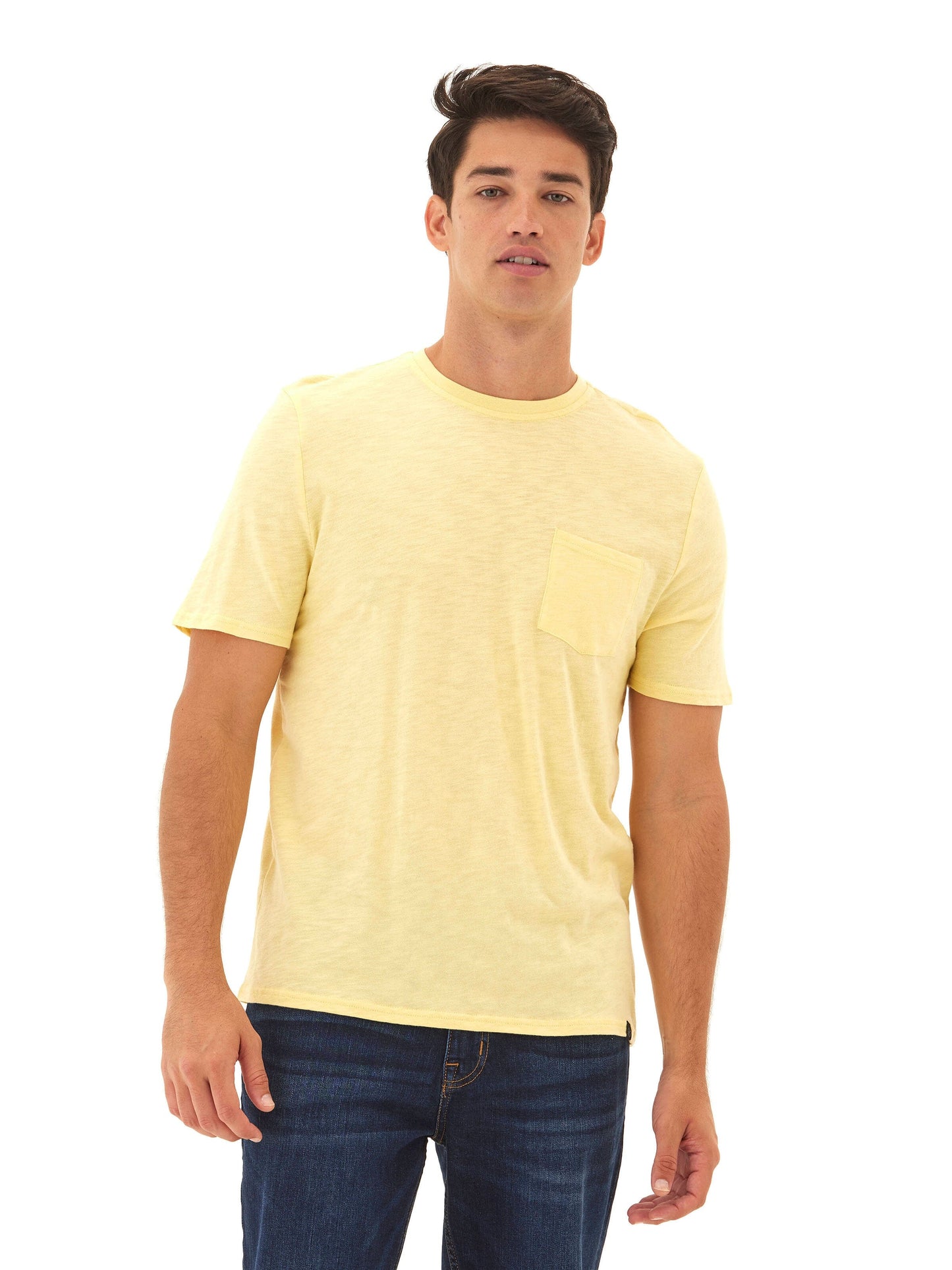 Slub Jersey Crew Neck Pocket Tee