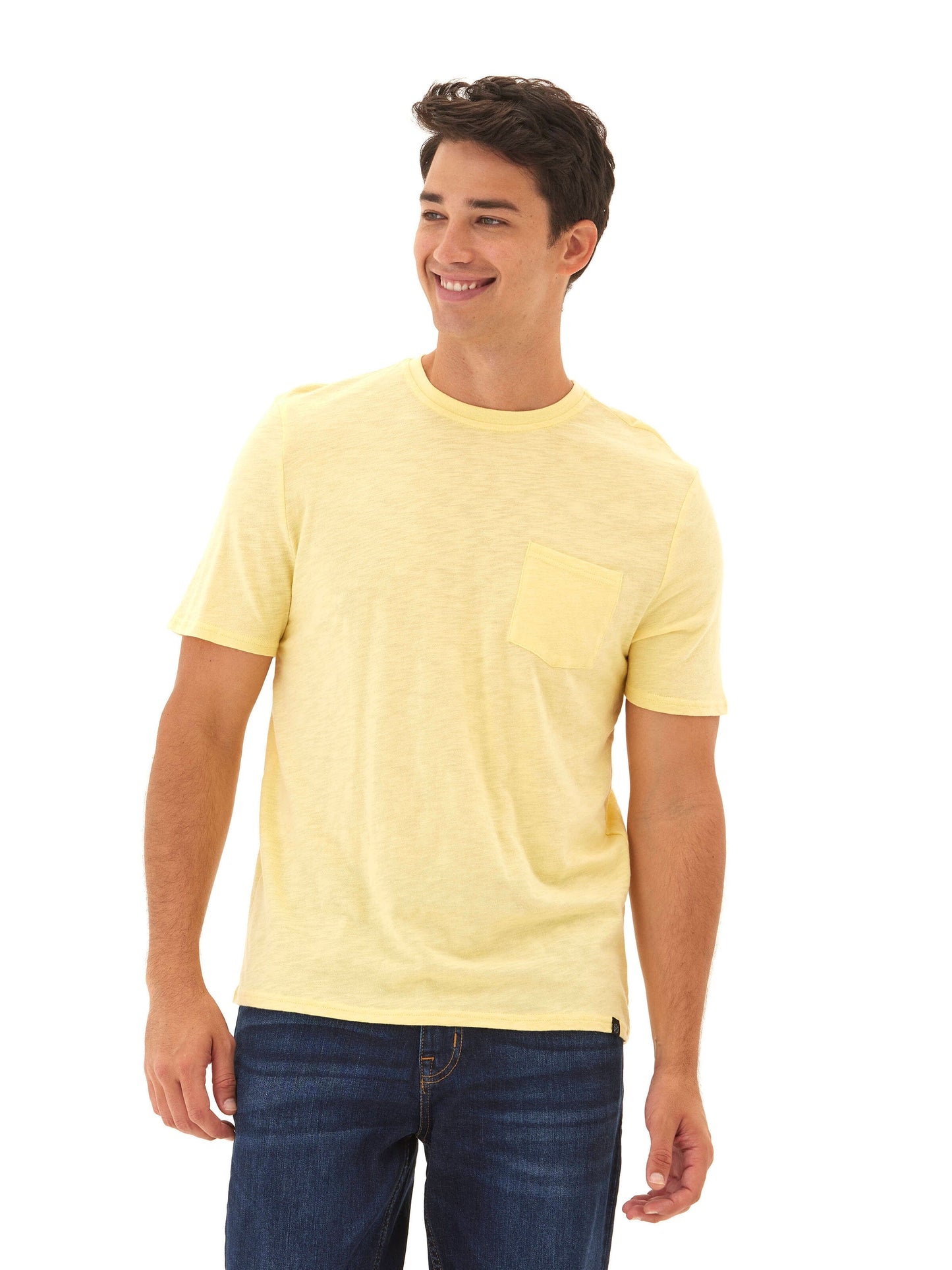 Slub Jersey Crew Neck Pocket Tee