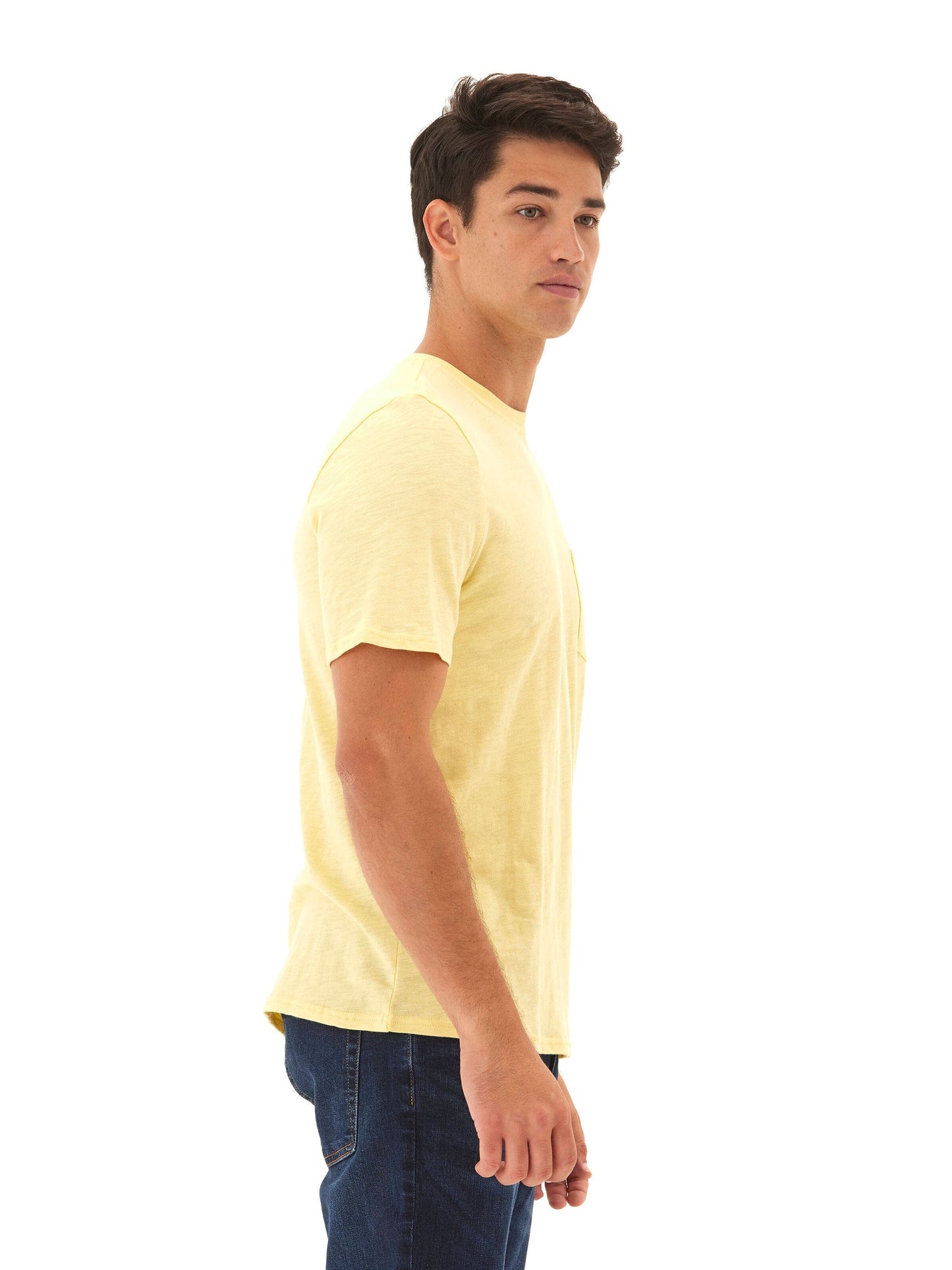 Slub Jersey Crew Neck Pocket Tee