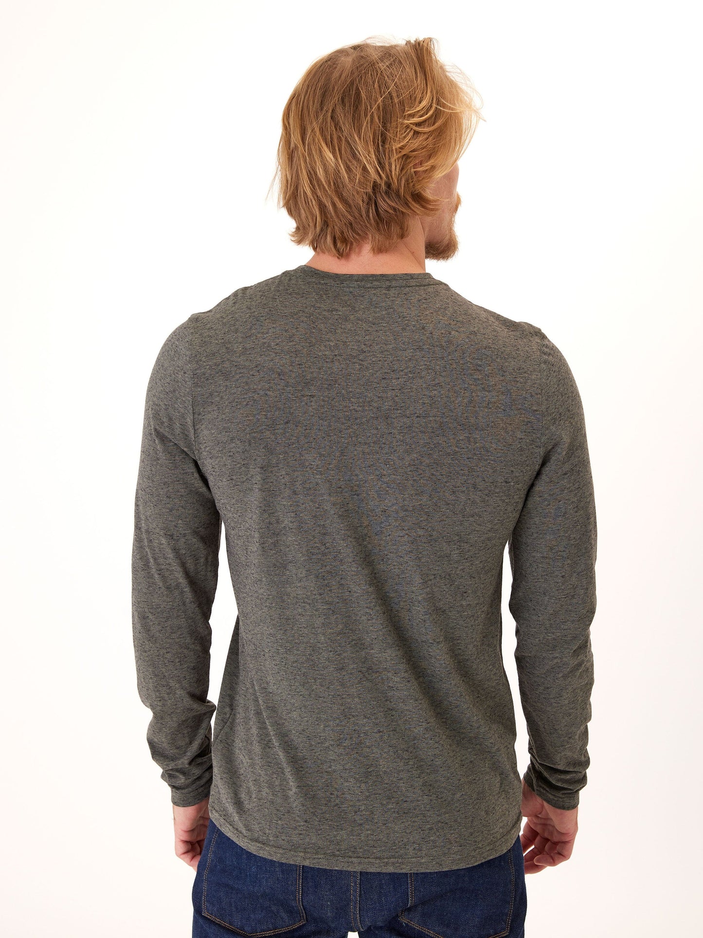 Braeden Black Fleck Long Sleeve Triblend Henley