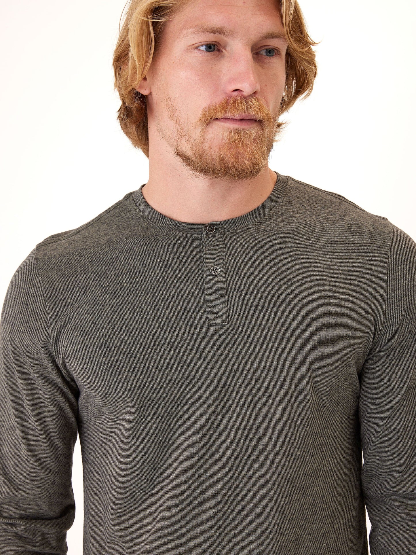 Braeden Black Fleck Long Sleeve Triblend Henley