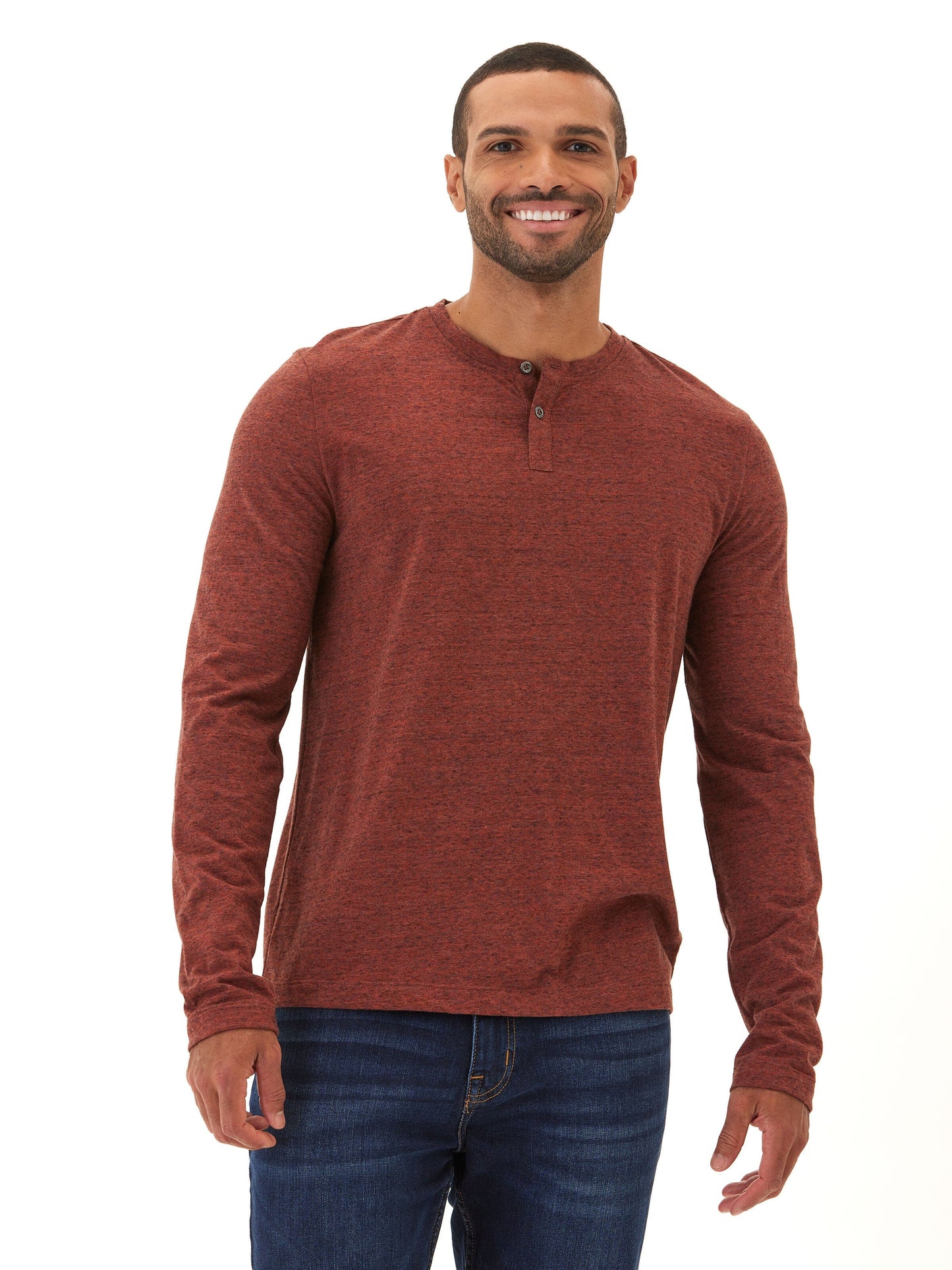 Braeden Black Fleck Long Sleeve Triblend Henley