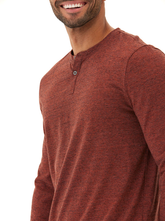 Braeden Black Fleck Long Sleeve Triblend Henley