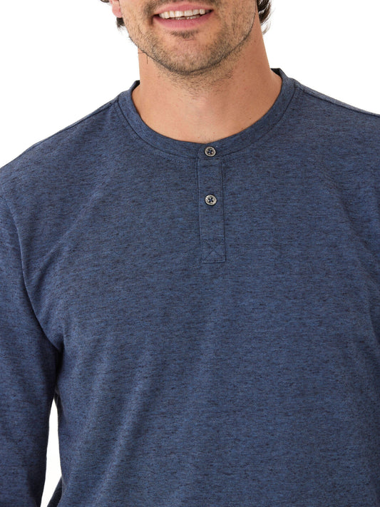 Braeden Black Fleck Long Sleeve Triblend Henley