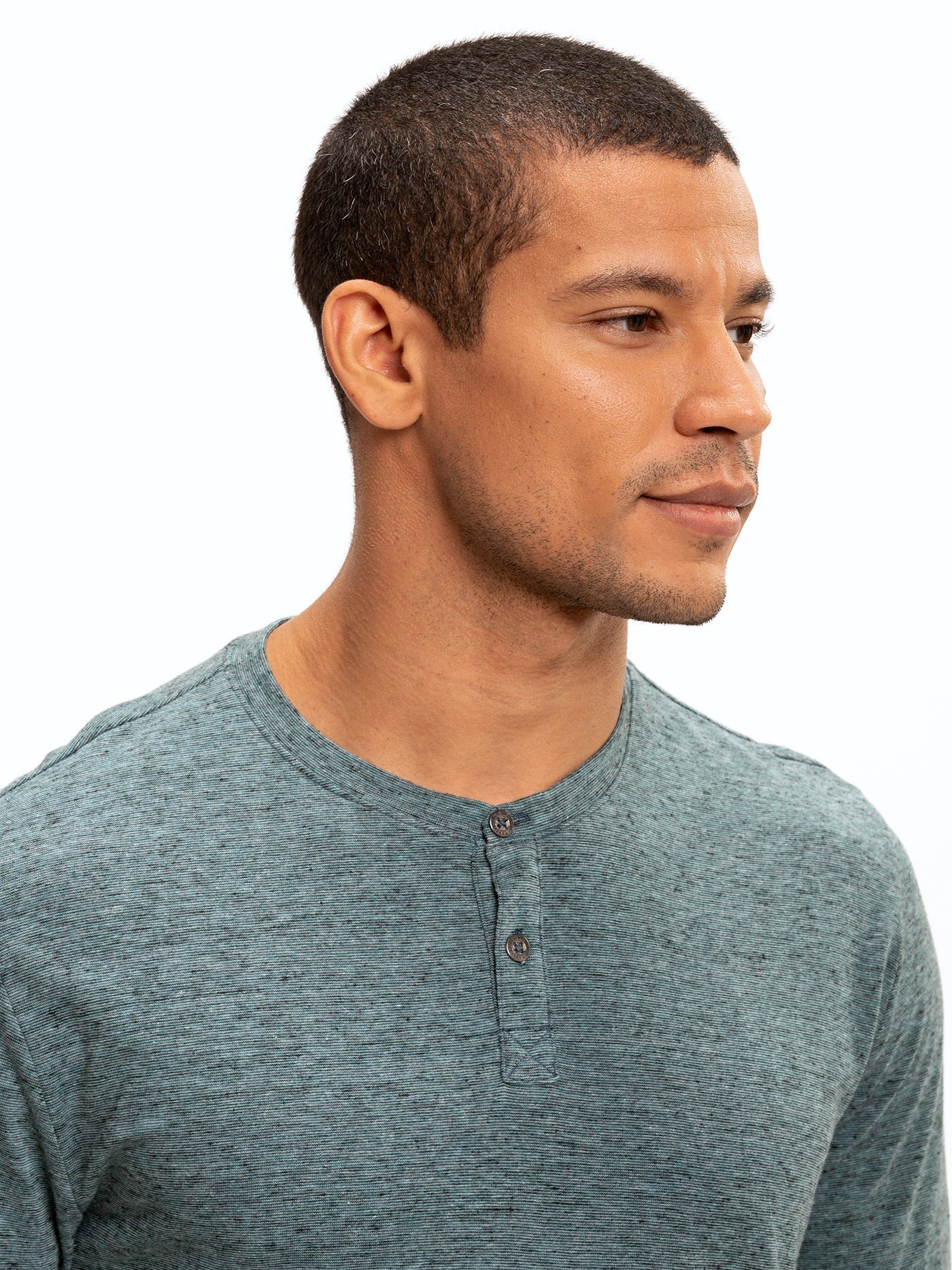 Braeden Black Fleck Long Sleeve Triblend Henley