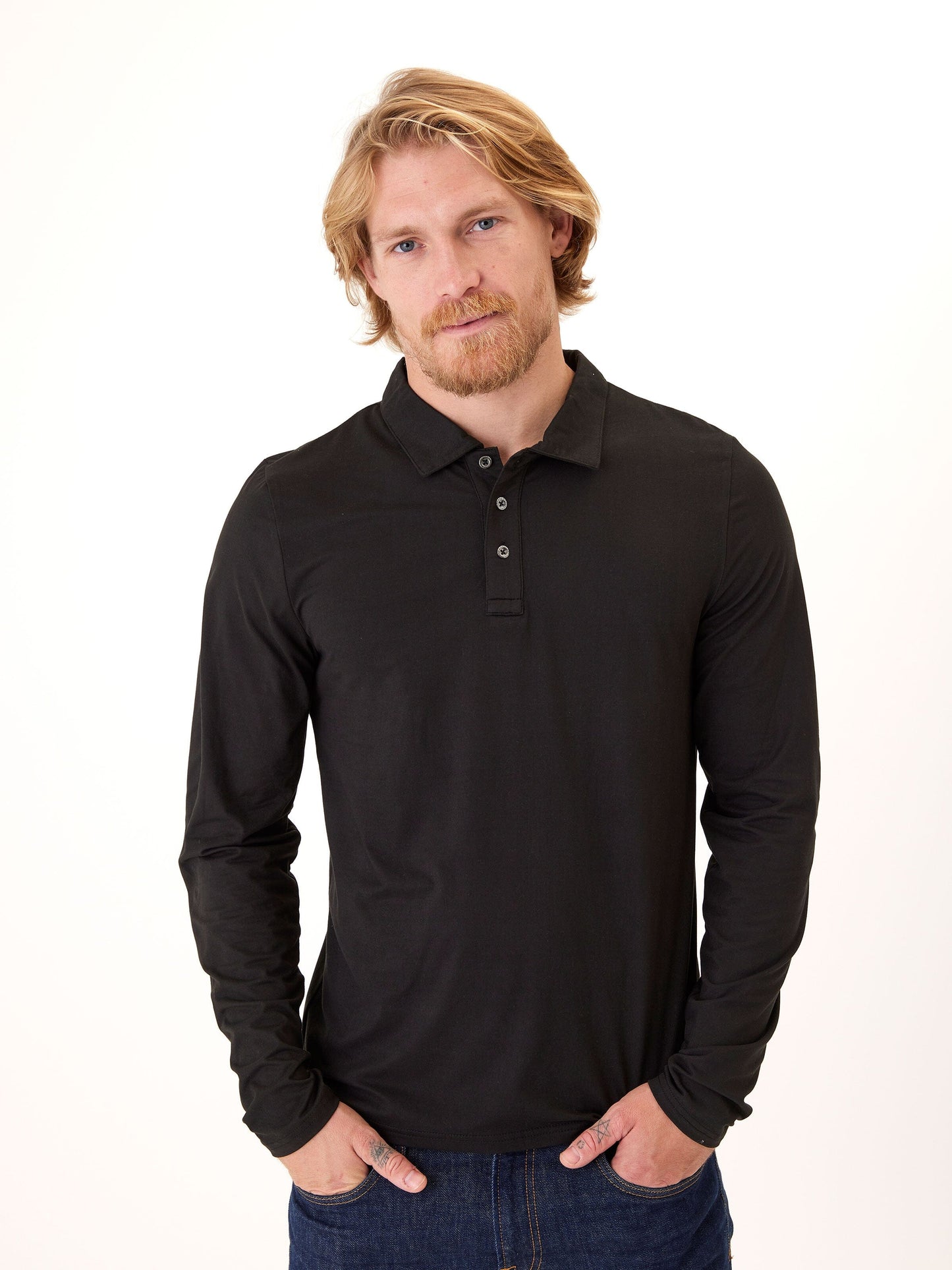 Luxe Jersey Long Sleeve Polo