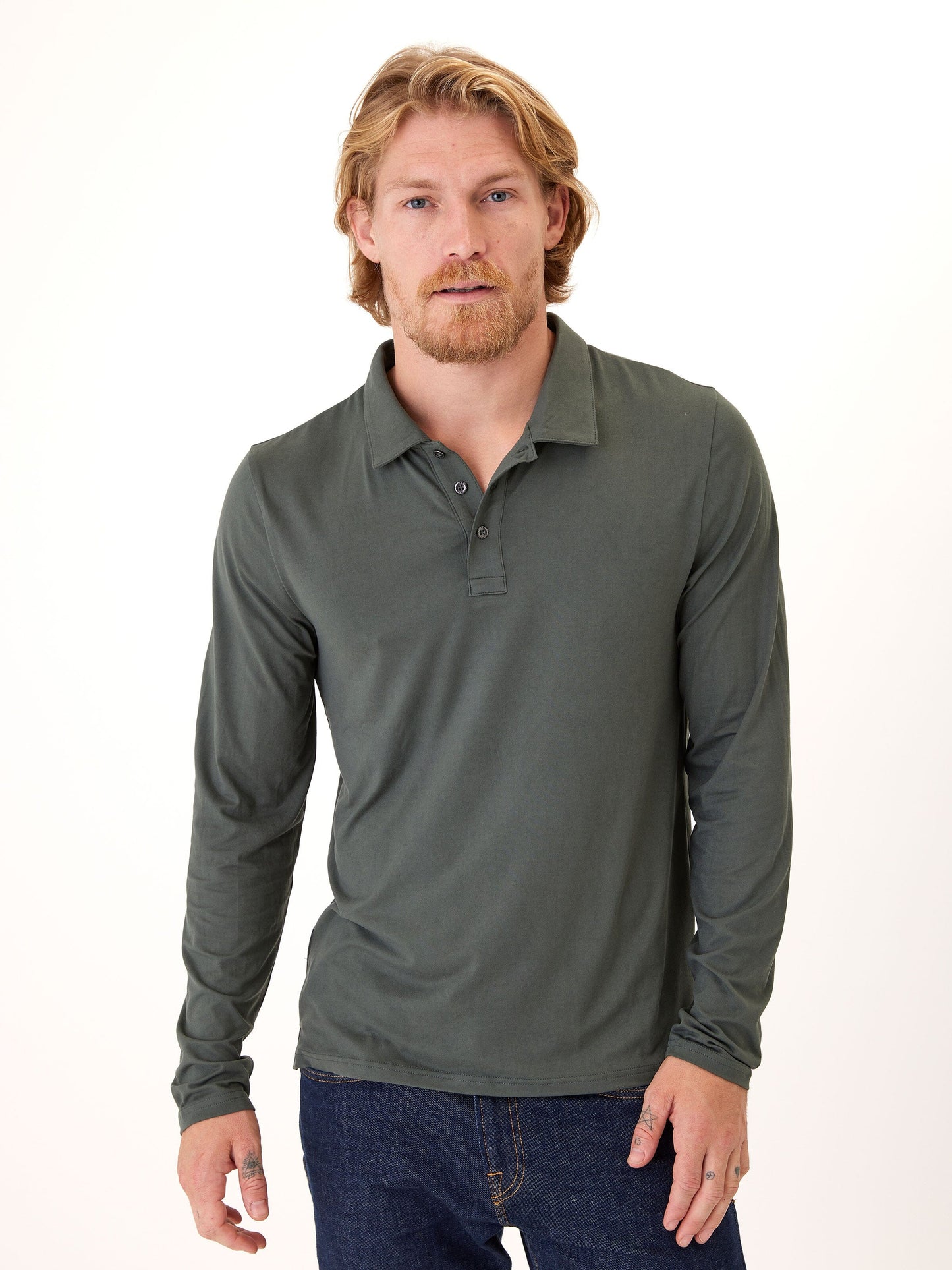 Luxe Jersey Long Sleeve Polo