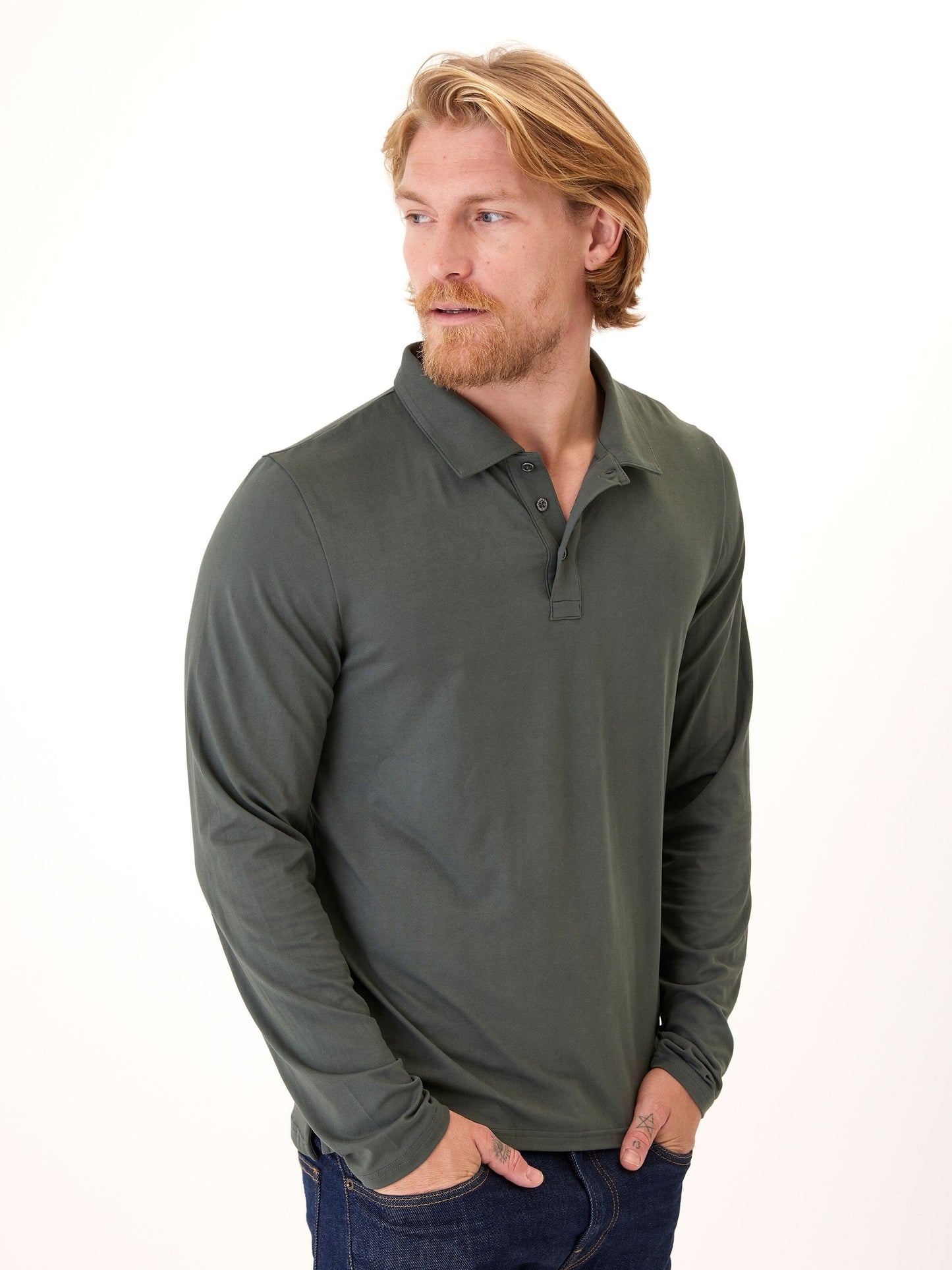 Luxe Jersey Long Sleeve Polo