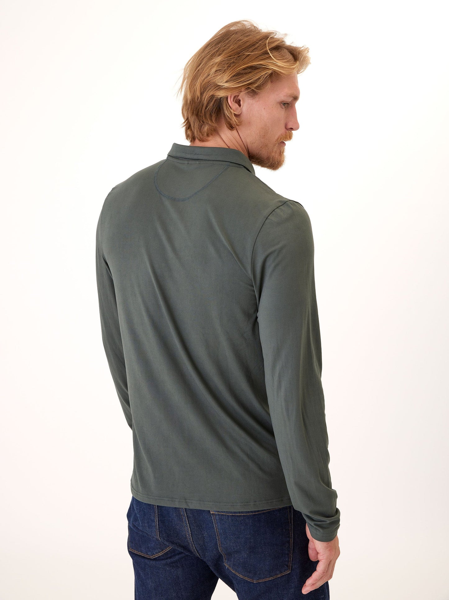 Luxe Jersey Long Sleeve Polo