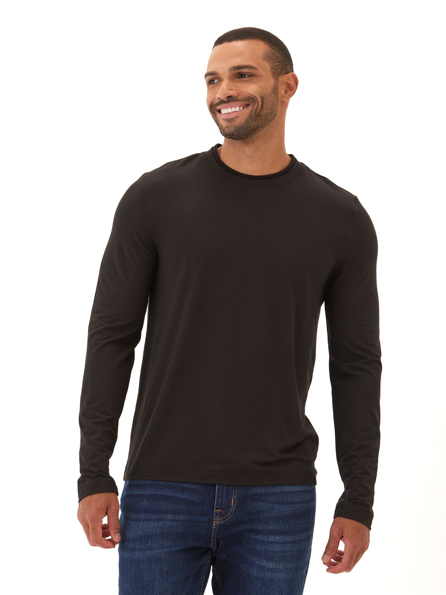 Parker Luxe Jersey Double Rib Long Sleeve Crew
