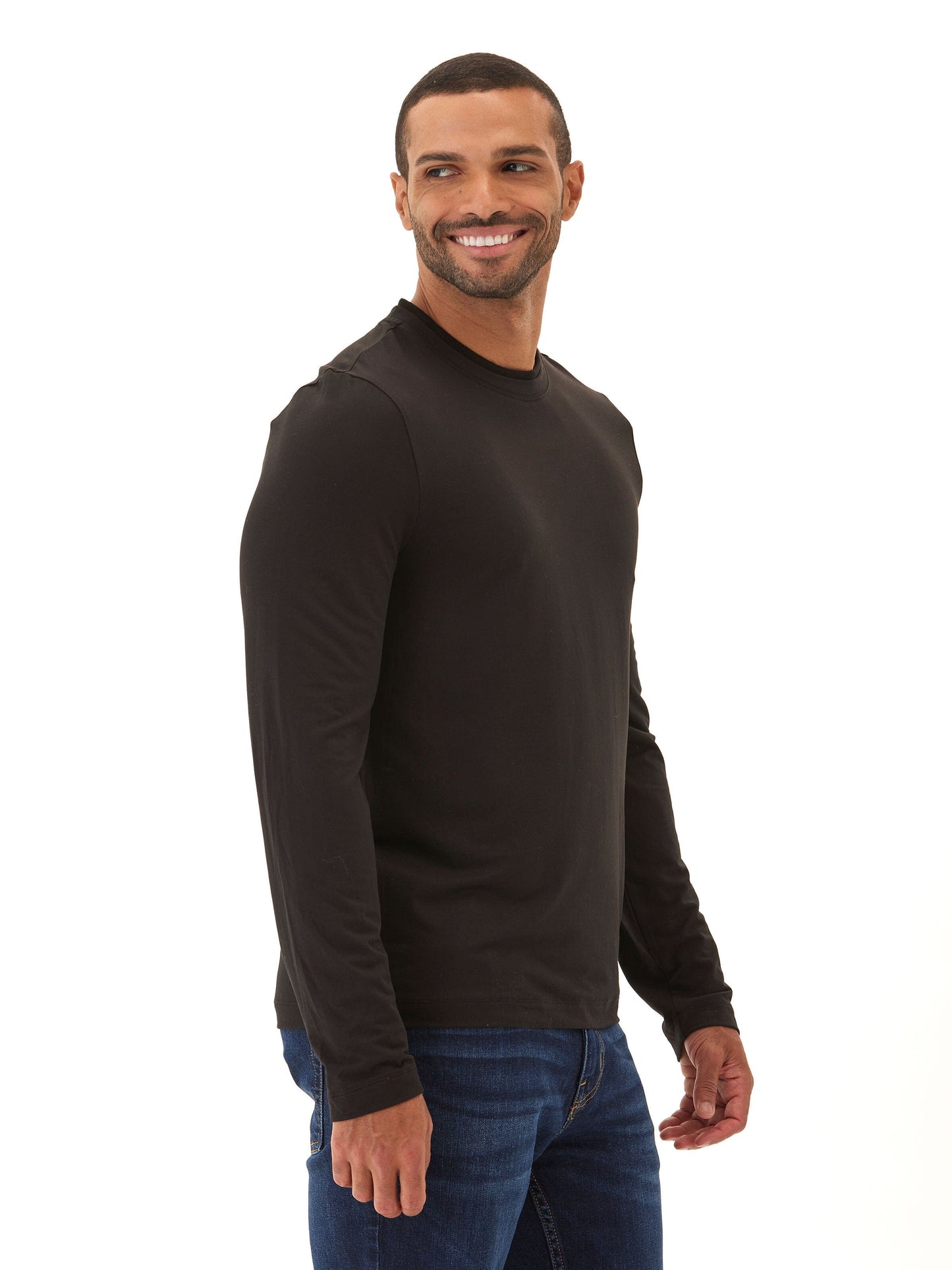 Parker Luxe Jersey Double Rib Long Sleeve Crew