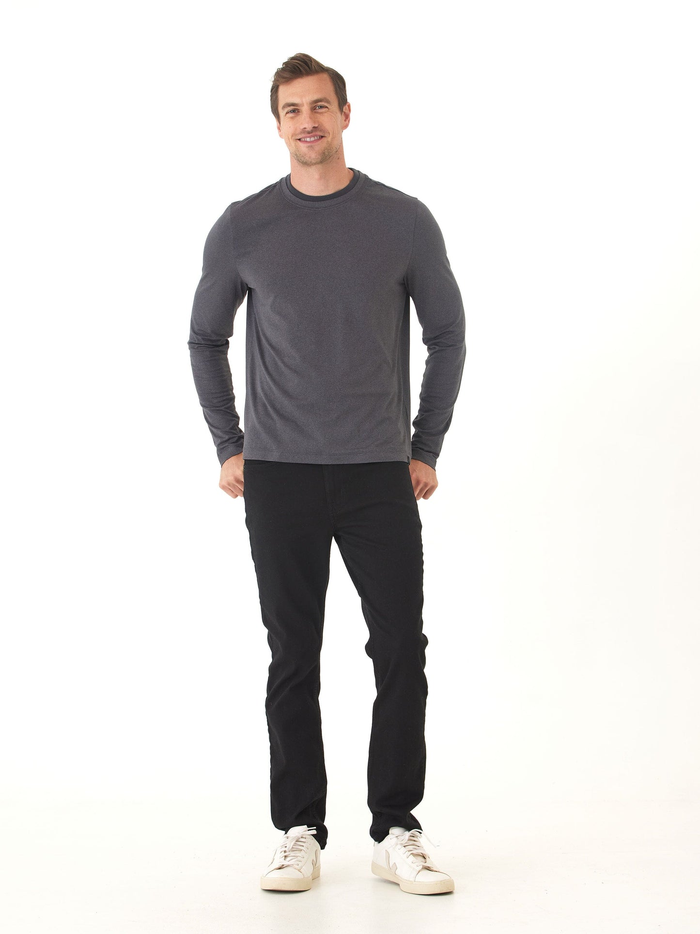 Parker Luxe Jersey Double Rib Long Sleeve Crew