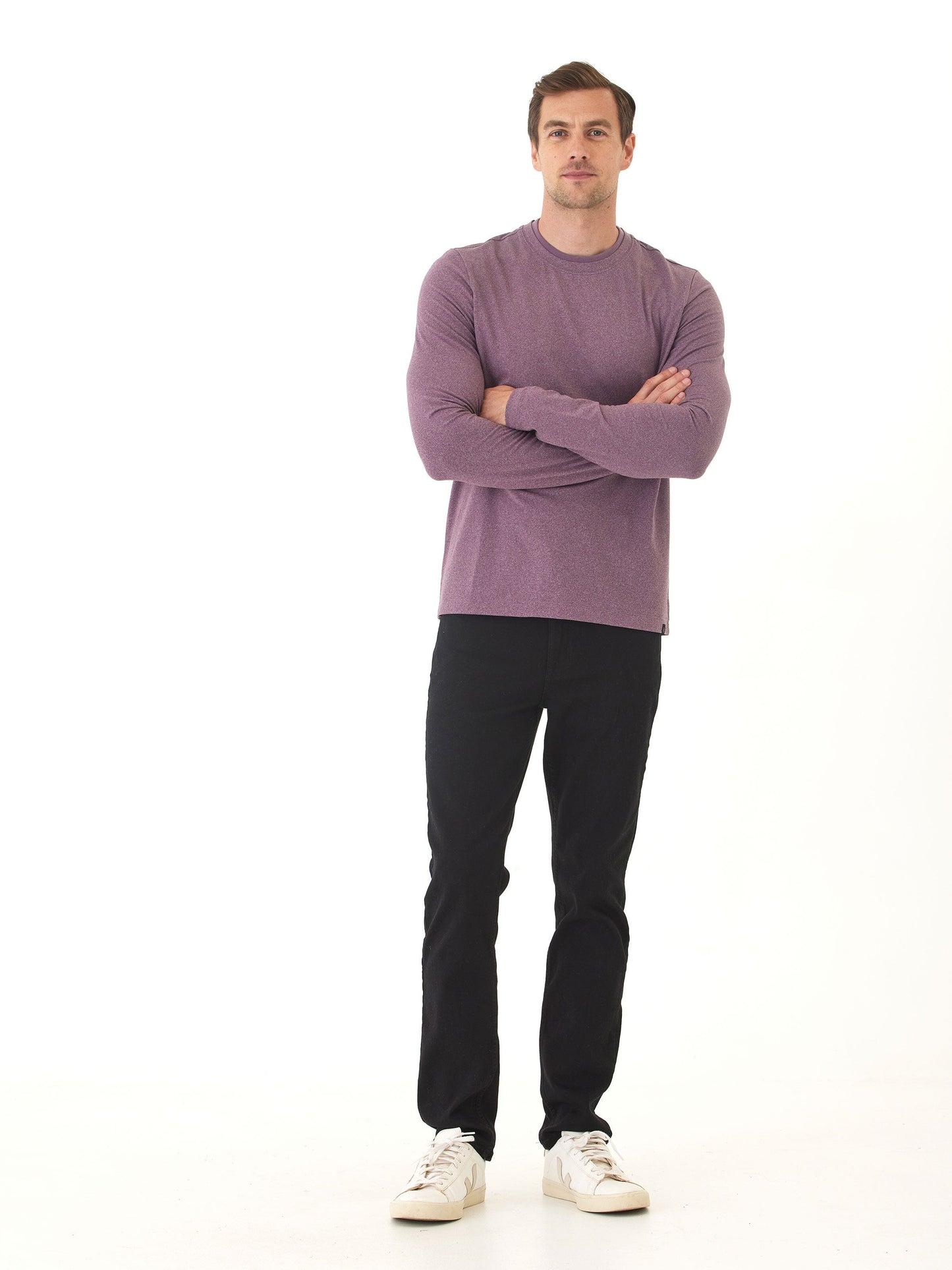Parker Luxe Jersey Double Rib Long Sleeve Crew
