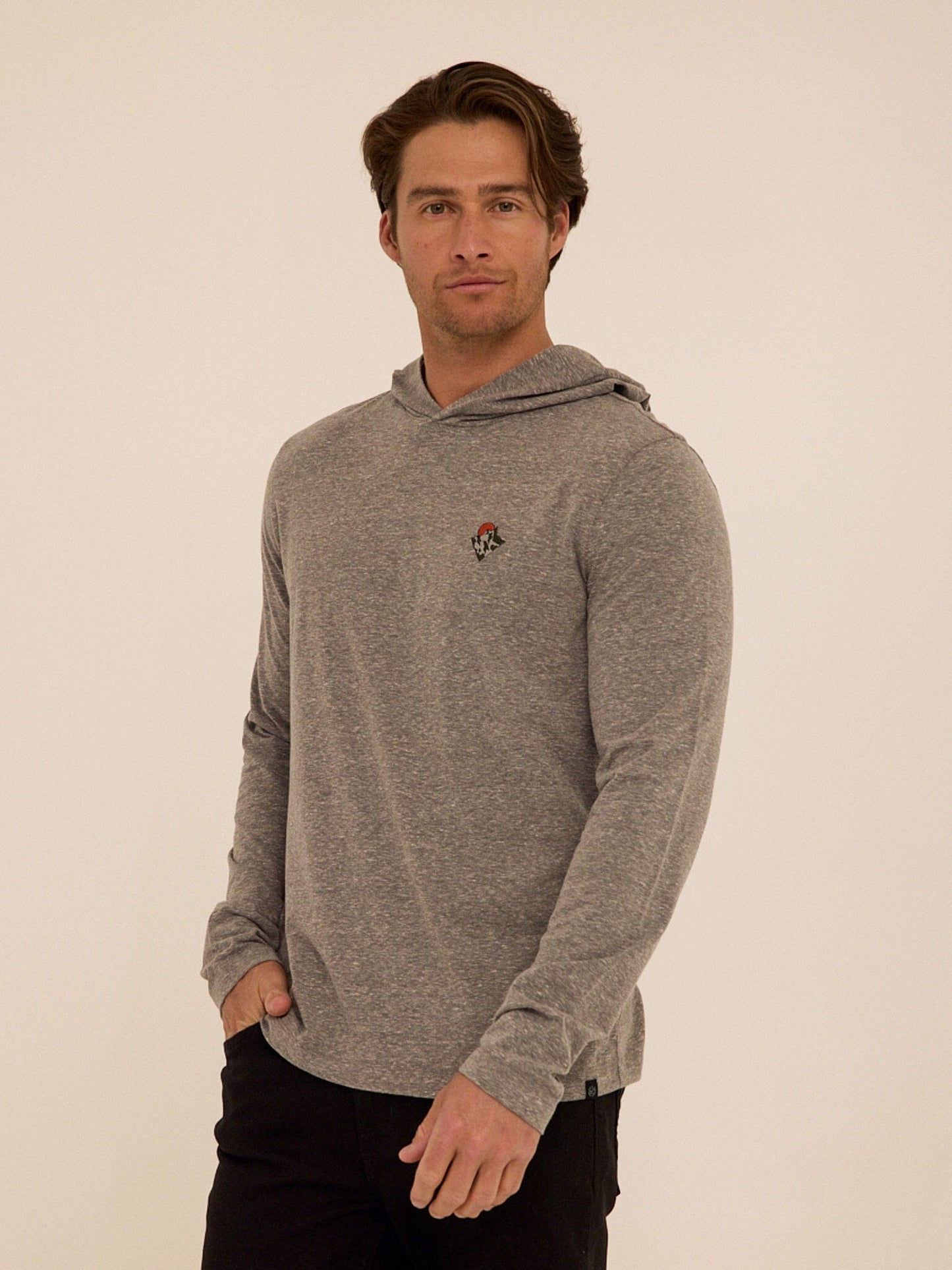 Triblend Embroidery Hoodie Tee