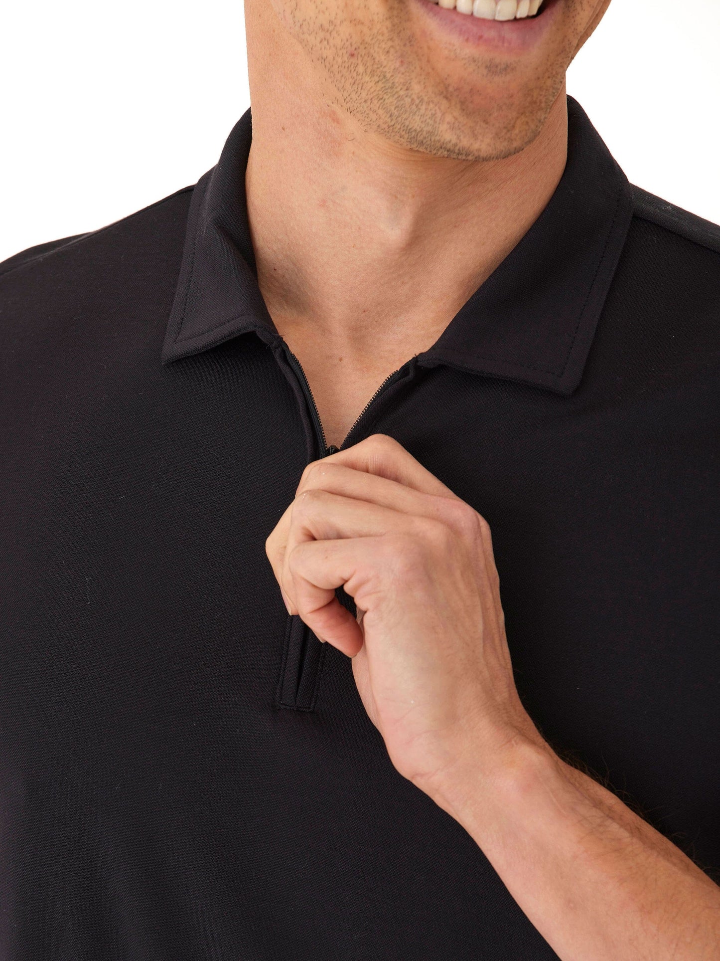 Erick Peached Pique ¼ Zip SS Polo
