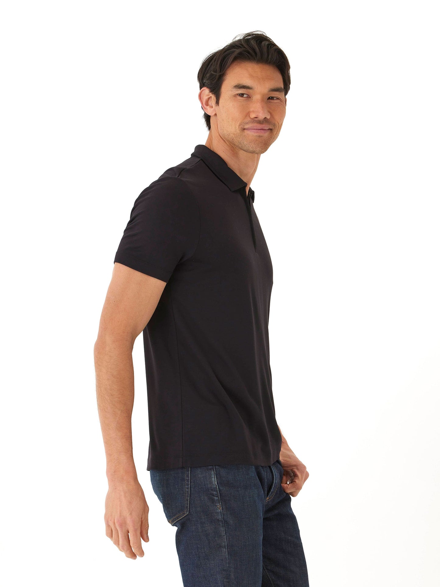 Erick Peached Pique ¼ Zip SS Polo