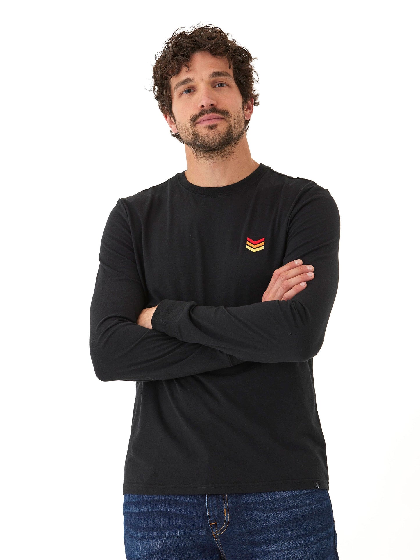 Embroidery Long Sleeve Triblend Crew