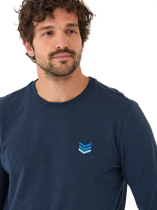 Embroidery Long Sleeve Triblend Crew