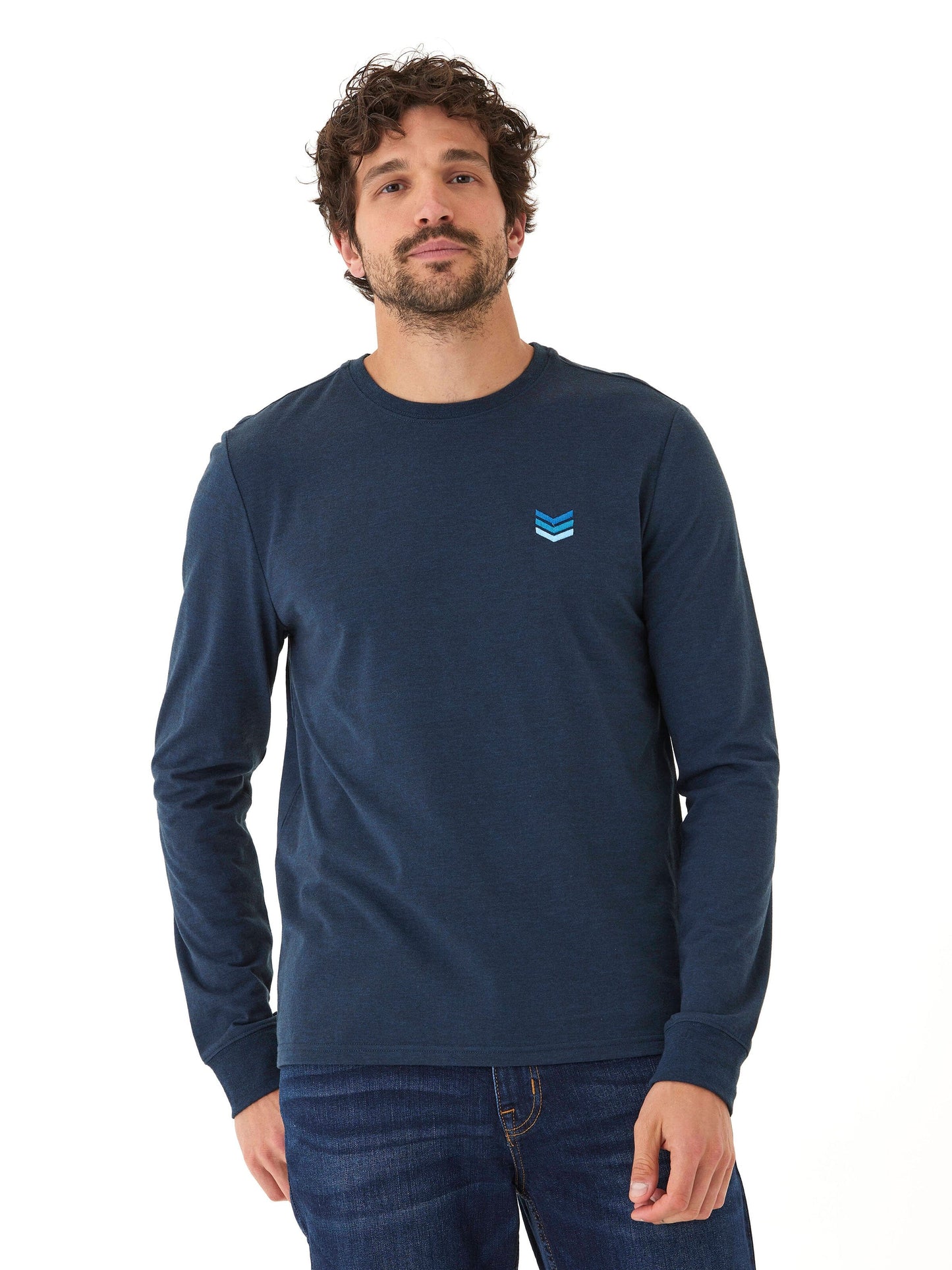 Embroidery Long Sleeve Triblend Crew