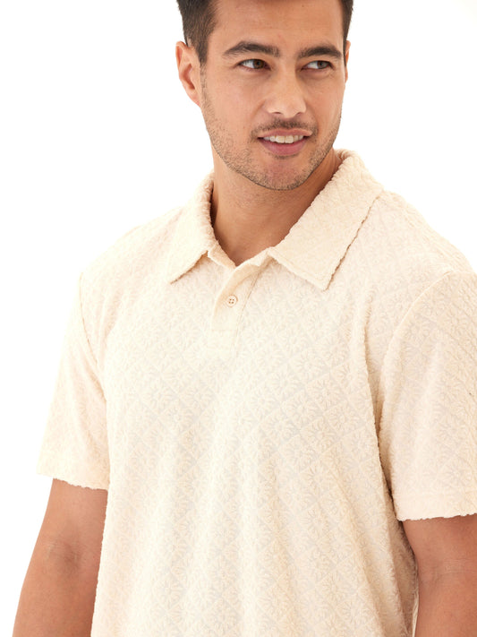 Darryn Jacquard Terry 2-Button Polo