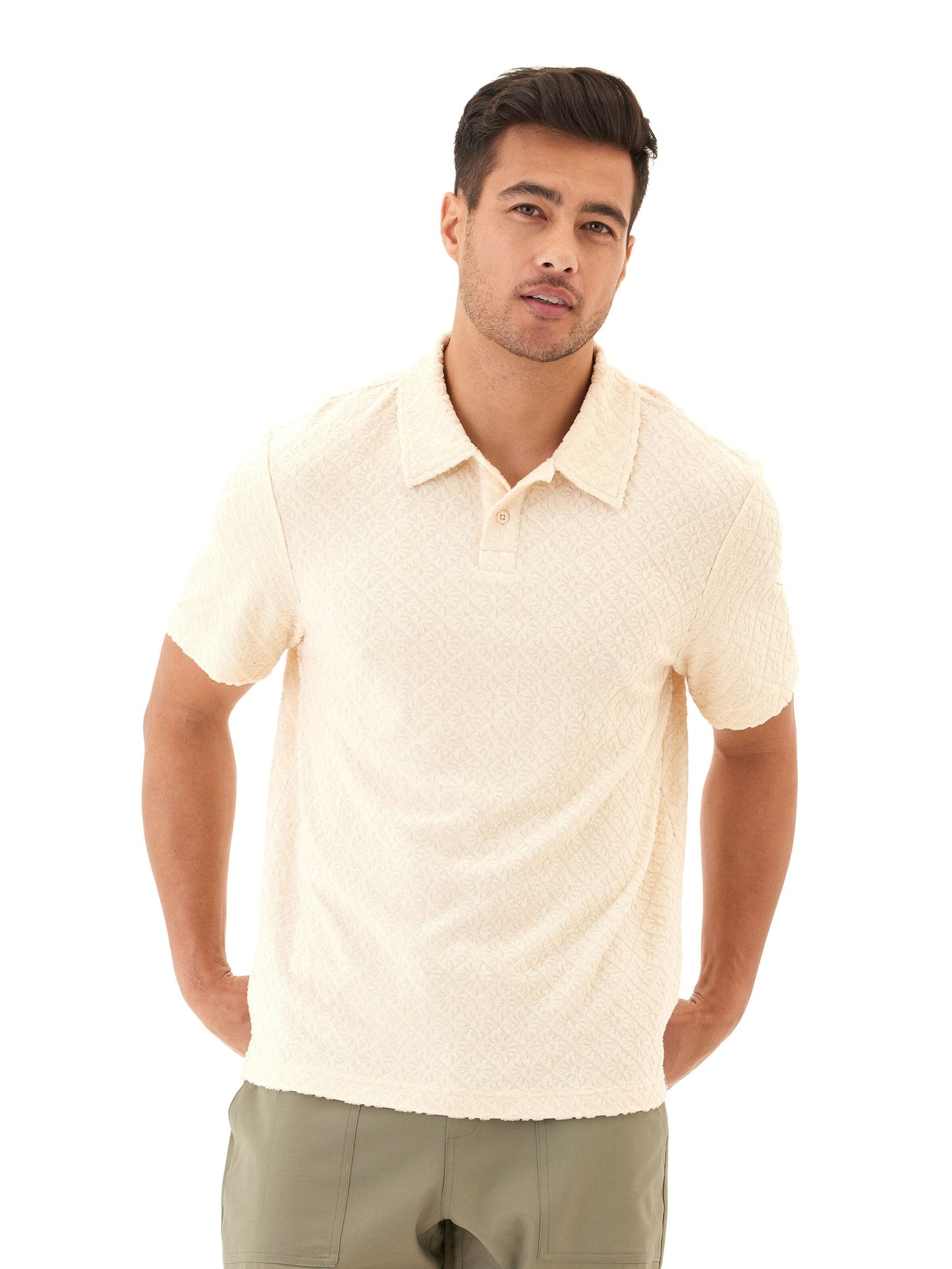 Darryn Jacquard Terry 2-Button Polo