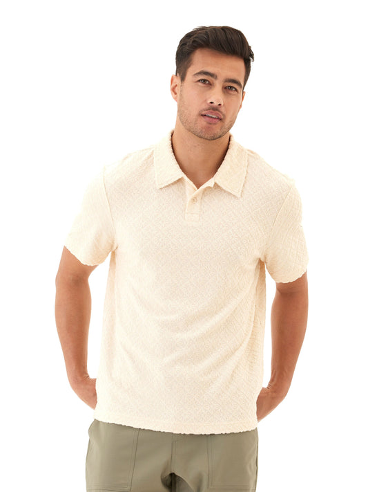 Darryn Jacquard Terry 2-Button Polo