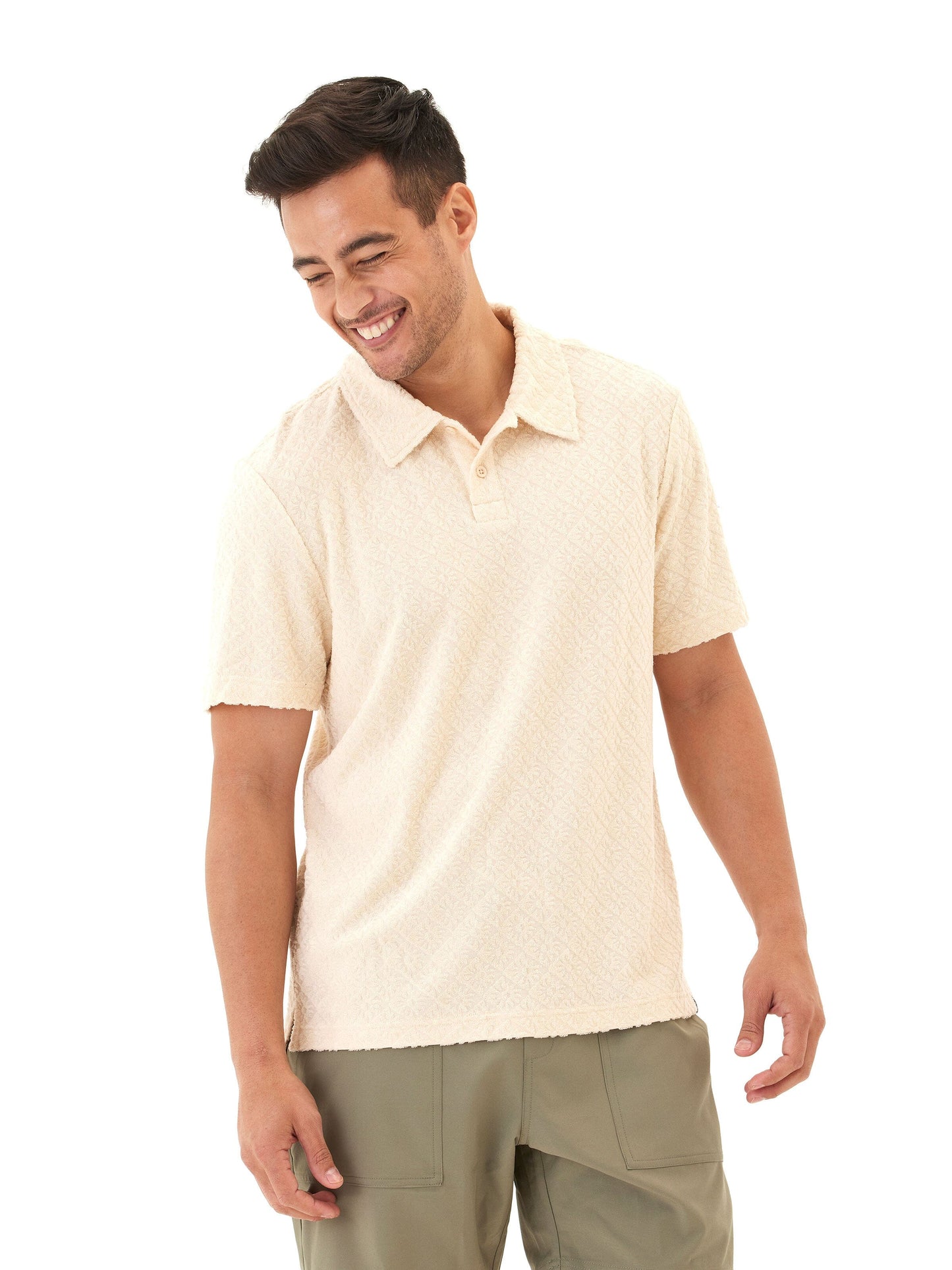 Darryn Jacquard Terry 2-Button Polo