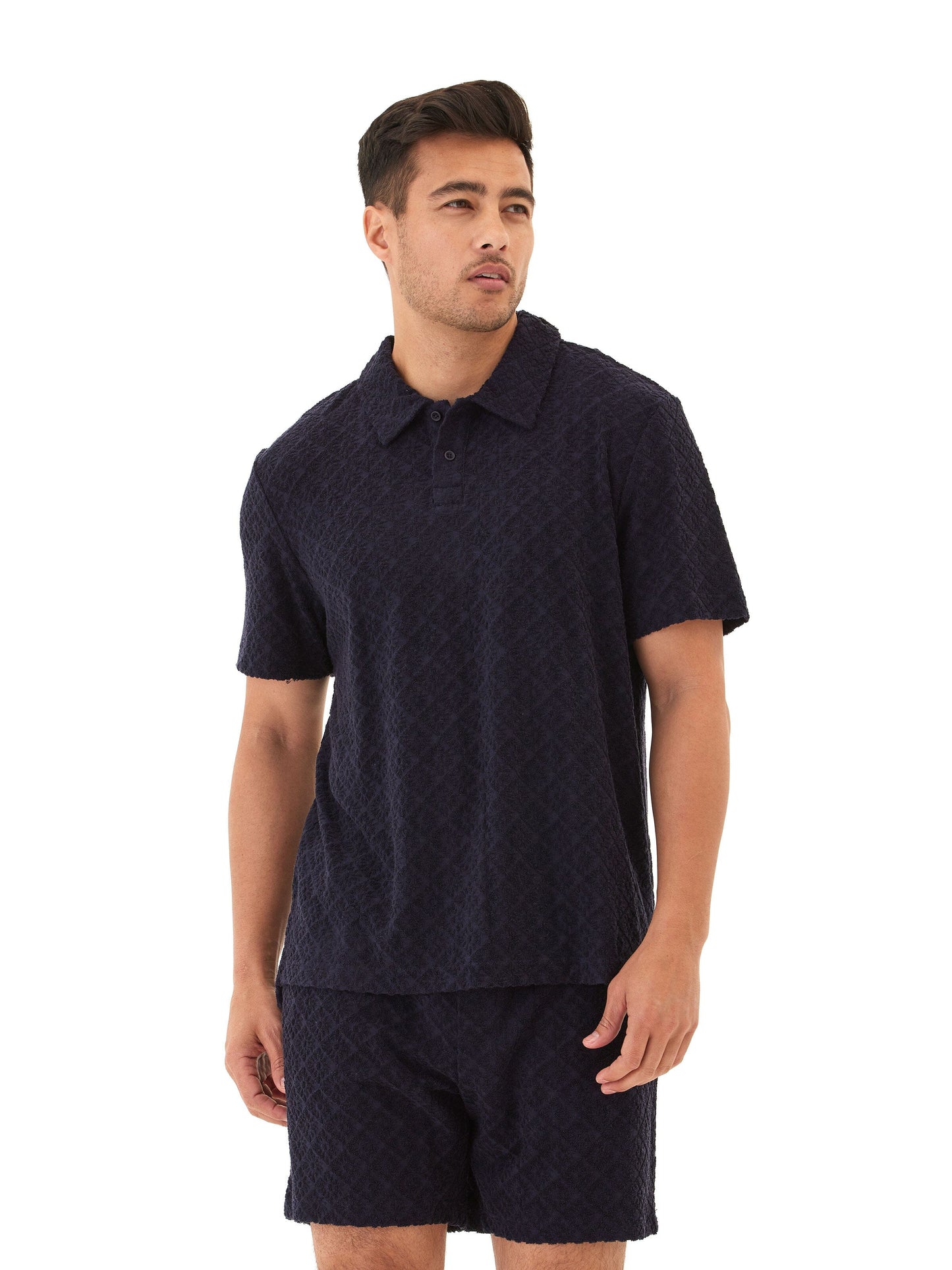 Darryn Jacquard Terry 2-Button Polo