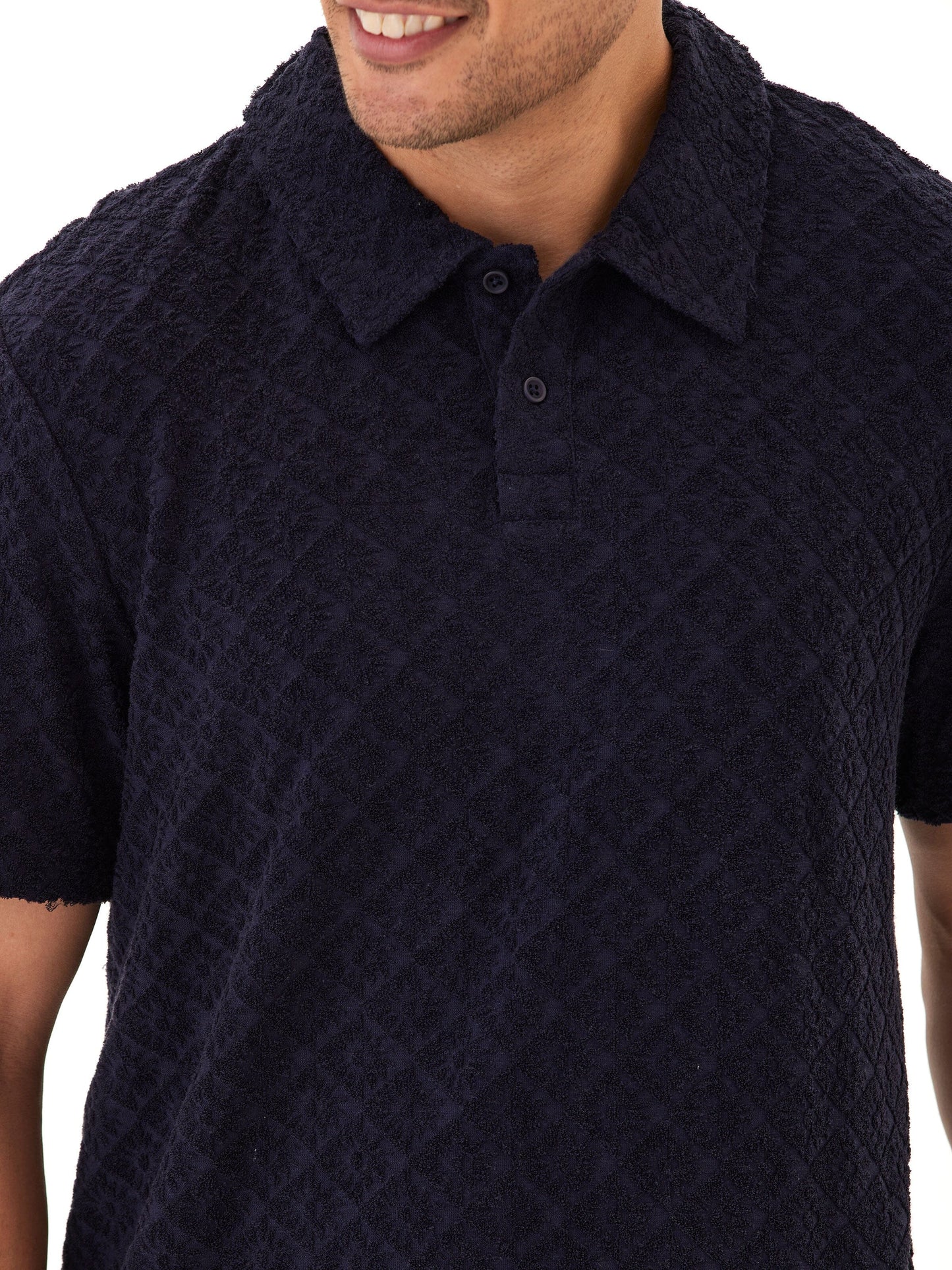 Darryn Jacquard Terry 2-Button Polo