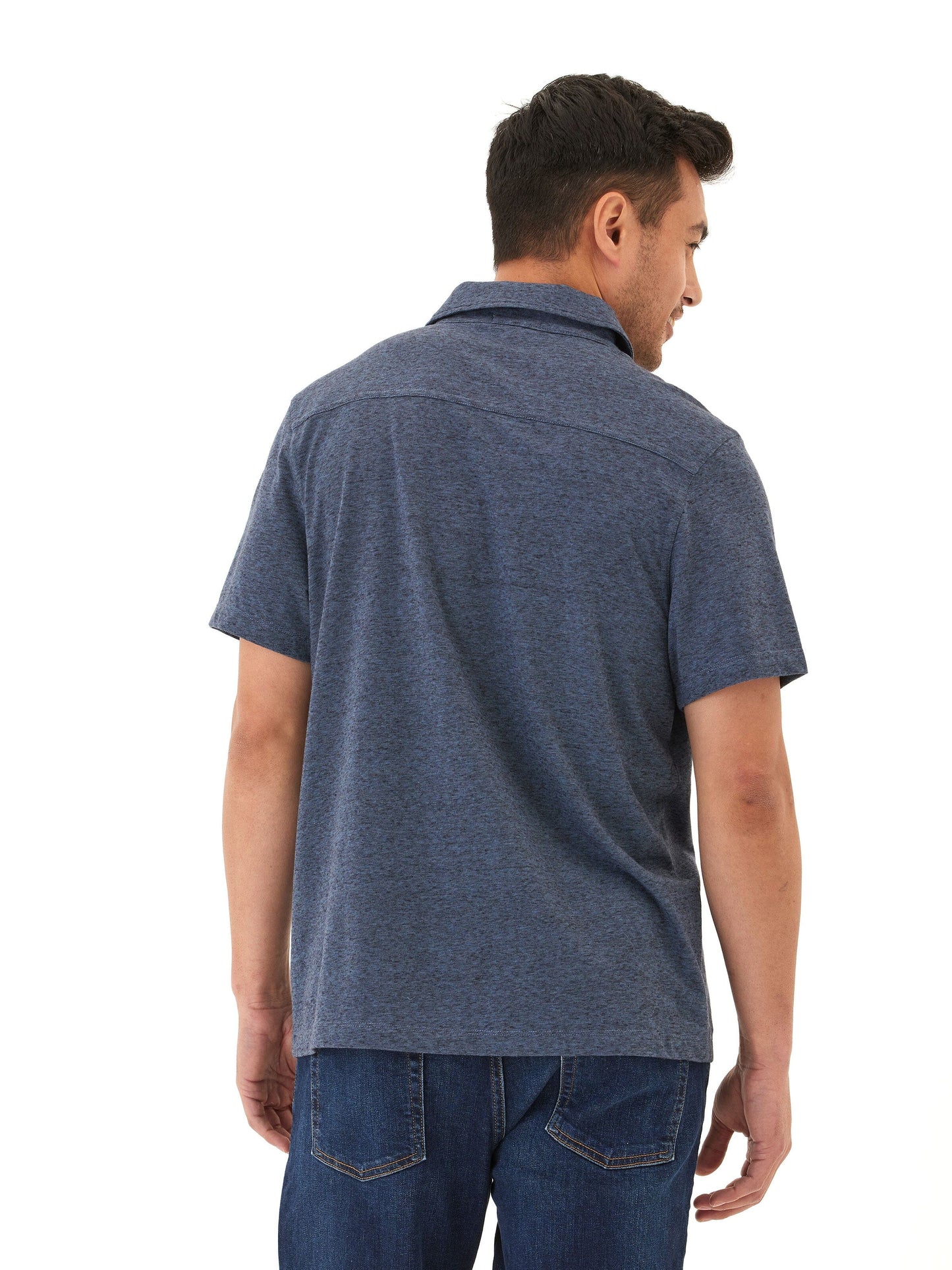 Paxton Black Fleck Triblend Button-Down Pocket Shirt