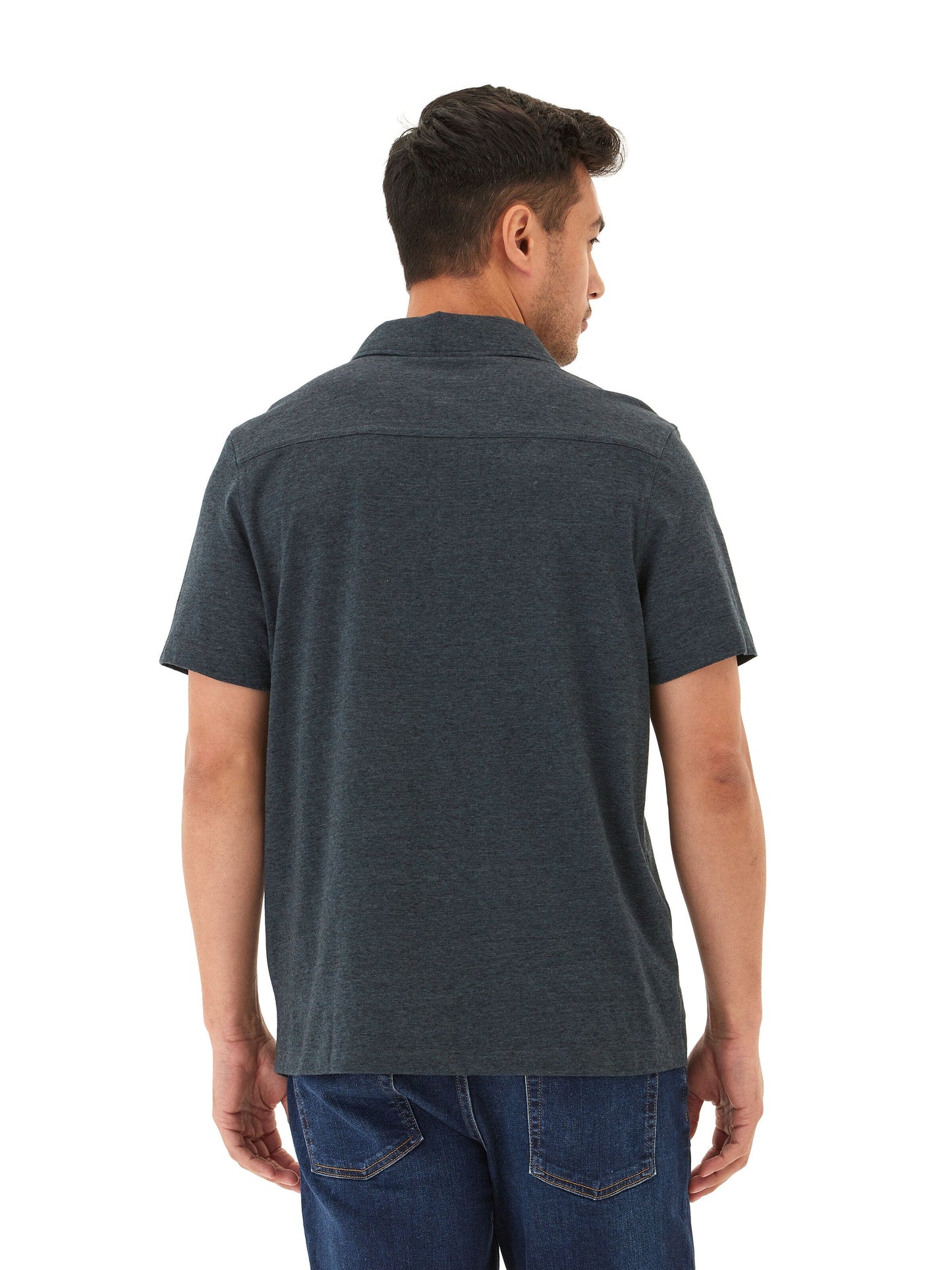 Paxton Black Fleck Triblend Button-Down Pocket Shirt