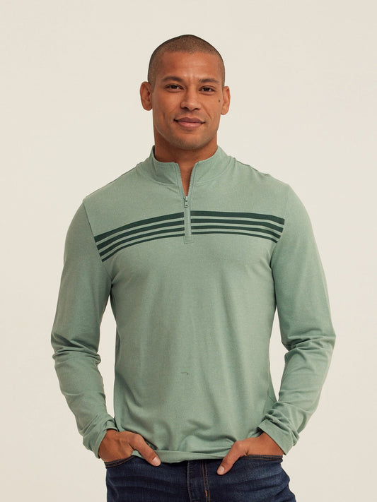 Kace Luxe Jersey Stripe Quarter Zip