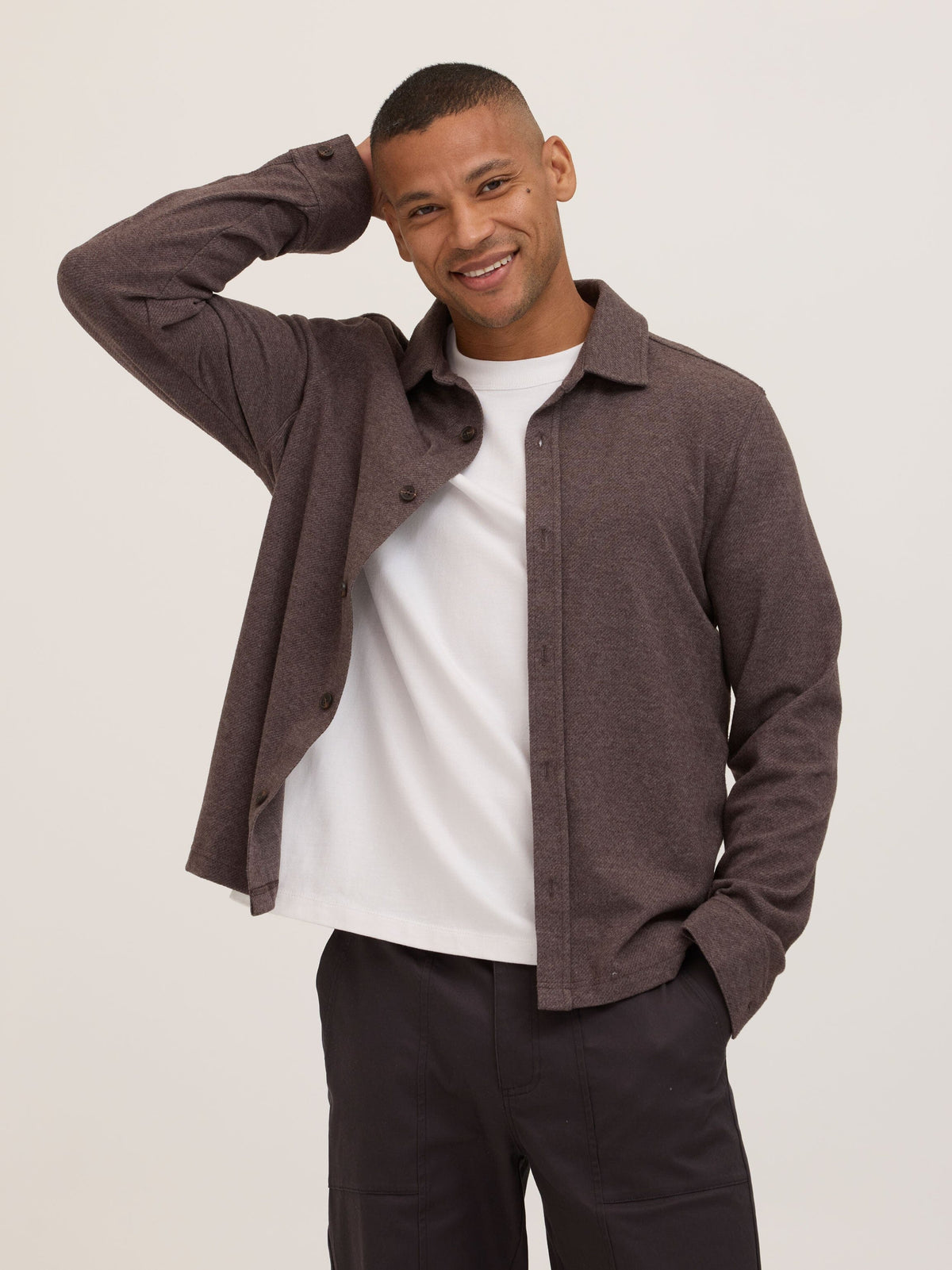Carter Brushed Jacquard Button-Down Shirt