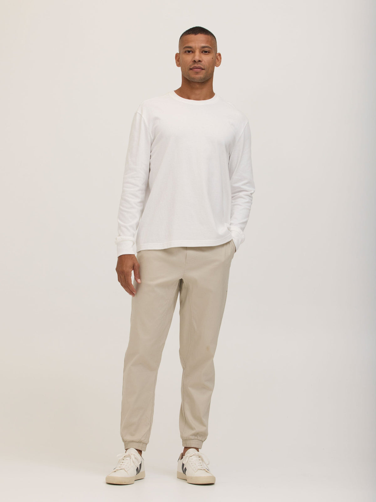 Bowery Essential Cotton Jersey Relaxed Fit Long Sleeve Tee