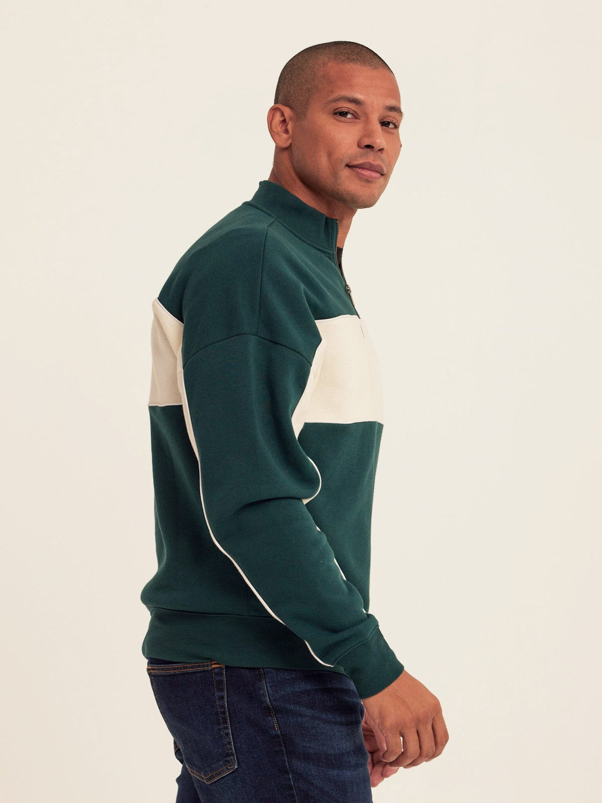 Angus CVC Fleece Colorblock Half Zip