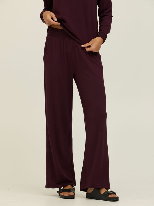 Esmeralda Feather Fleece Wide Leg Pant