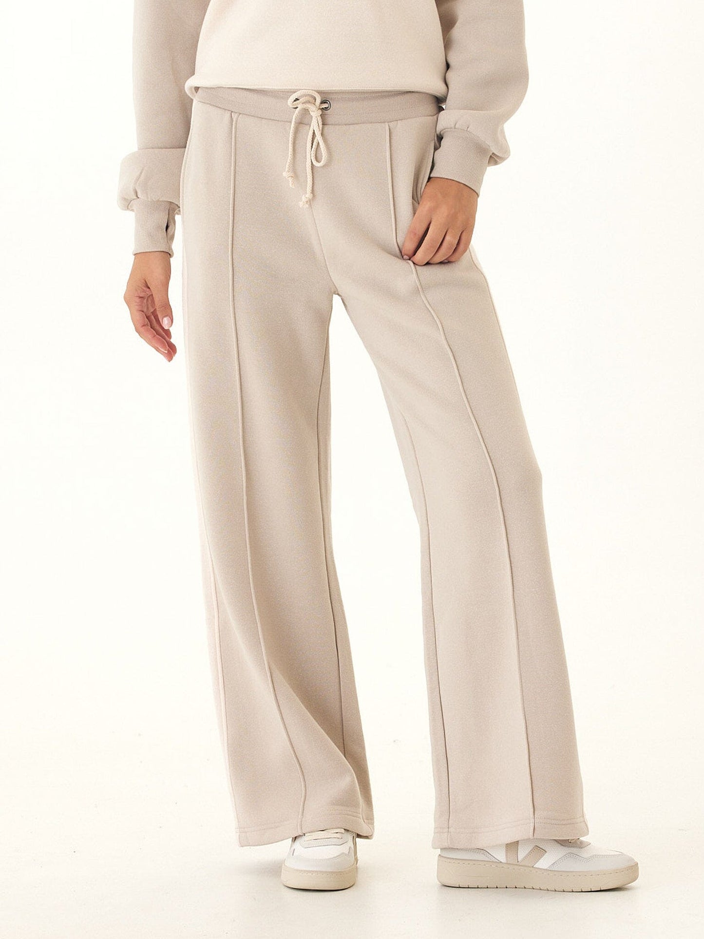 Tricia Triblend Fleece Colorblock Wide Leg Pant
