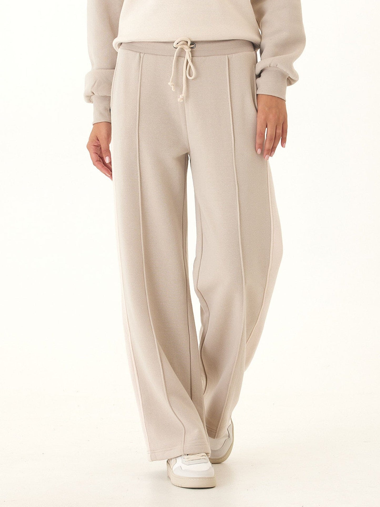 Tricia Triblend Fleece Colorblock Wide Leg Pant