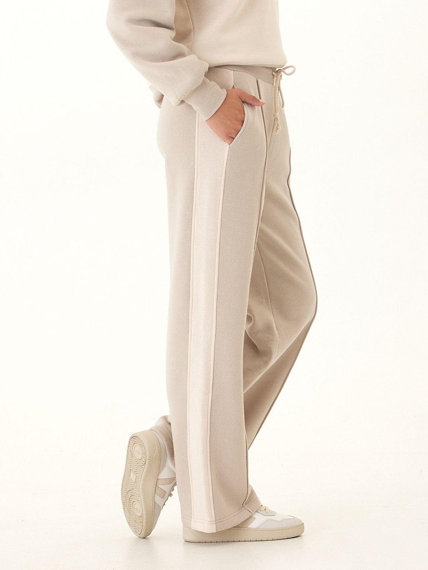Tricia Triblend Fleece Colorblock Wide Leg Pant