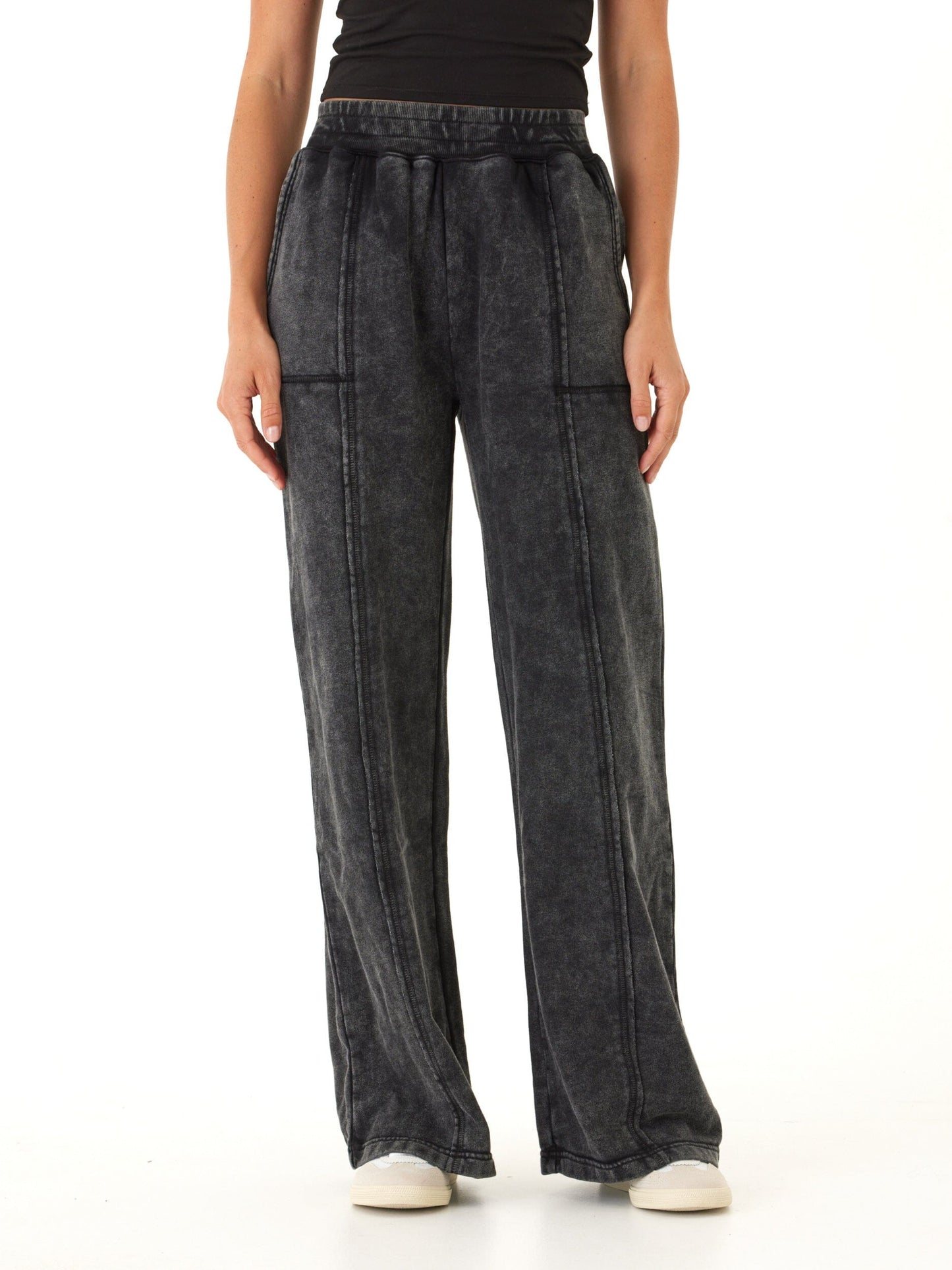 Hester Mineral Wash Terry Wide Leg Pant