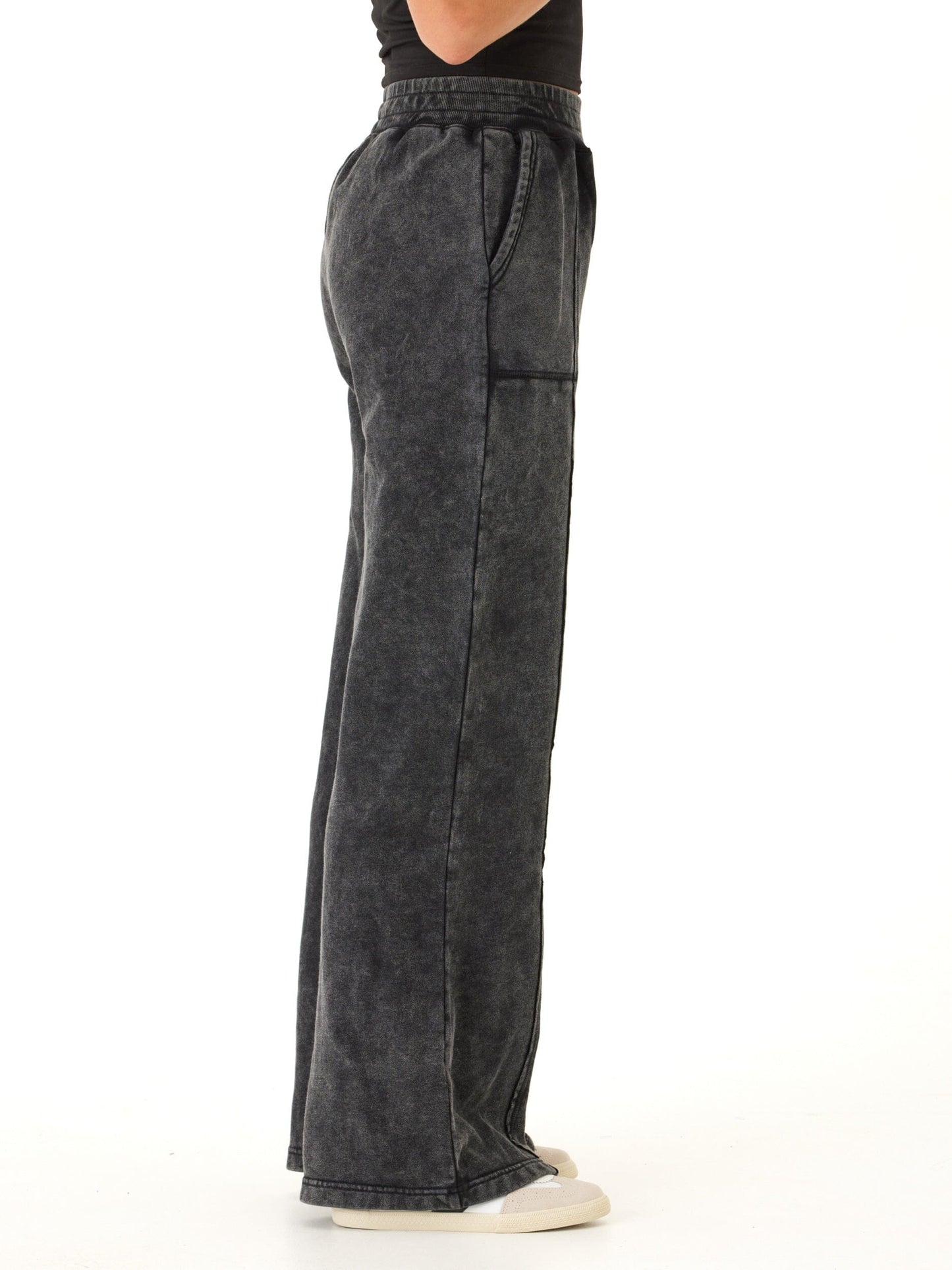 Hester Mineral Wash Terry Wide Leg Pant
