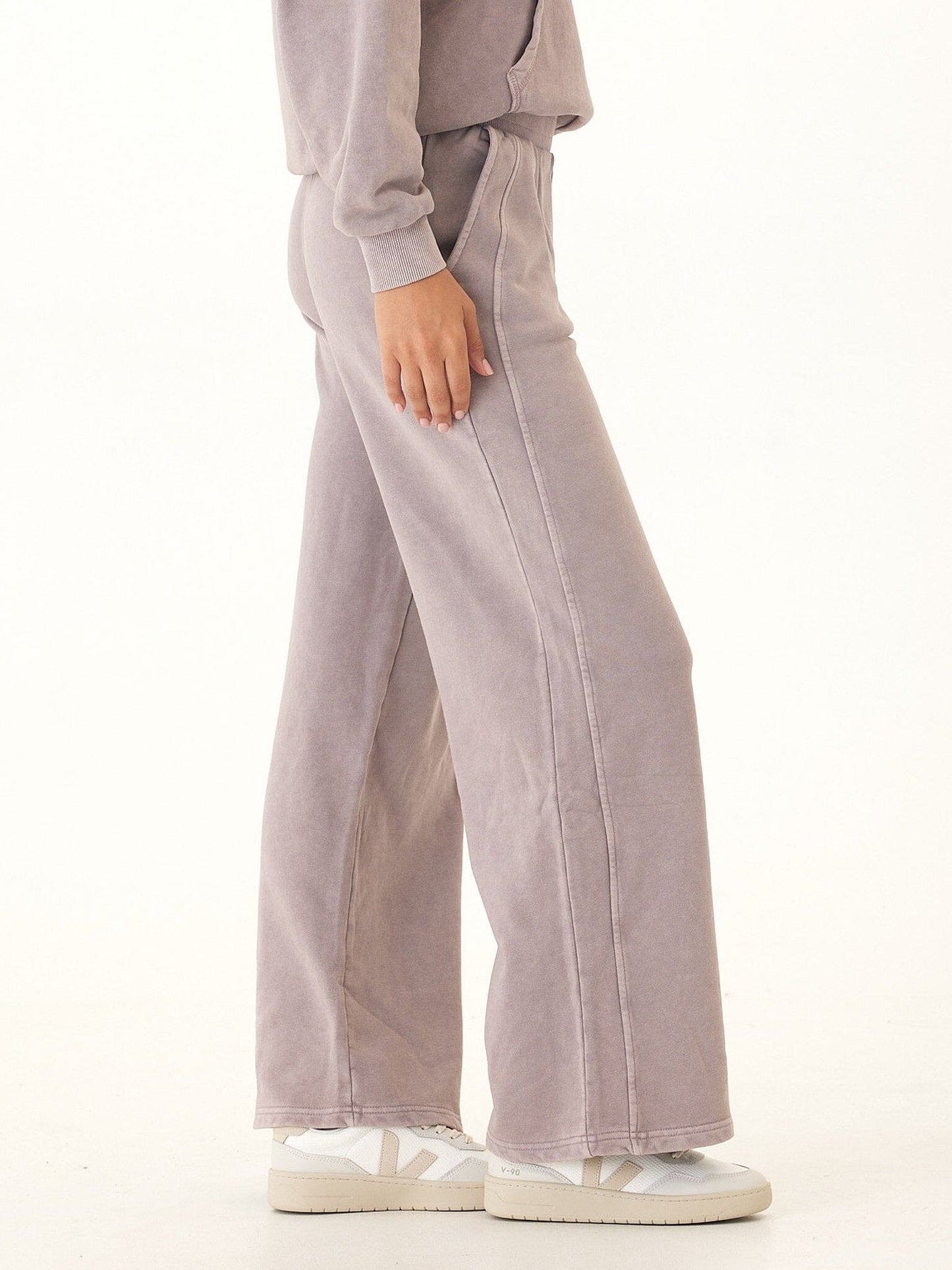 Esmeralda Mineral Wash Cotton Terry Wide Leg Pant