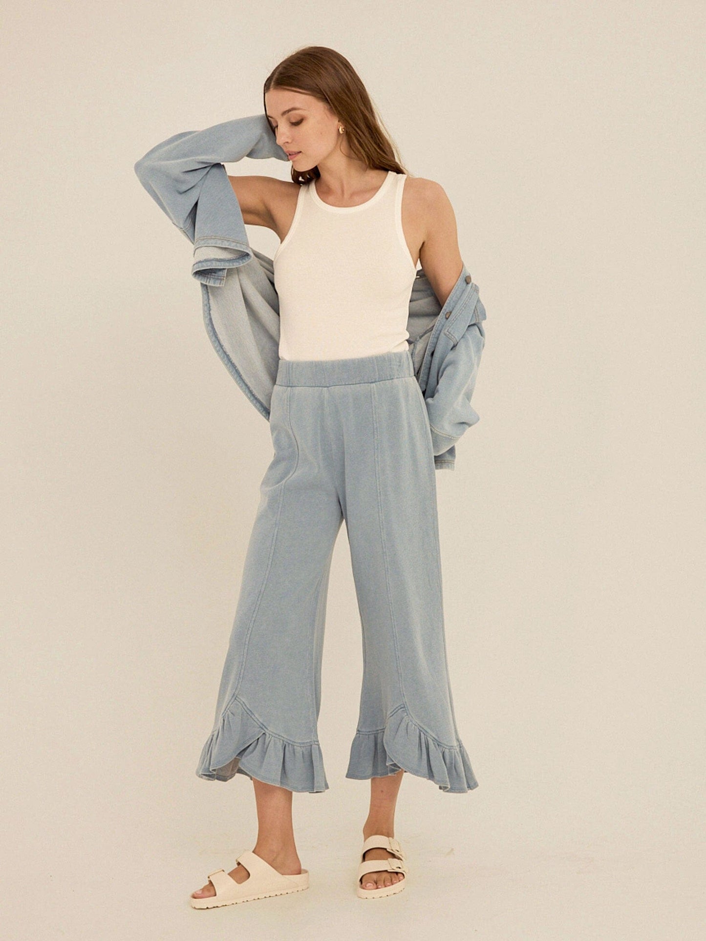 Blaire Denim Terry Button-Down