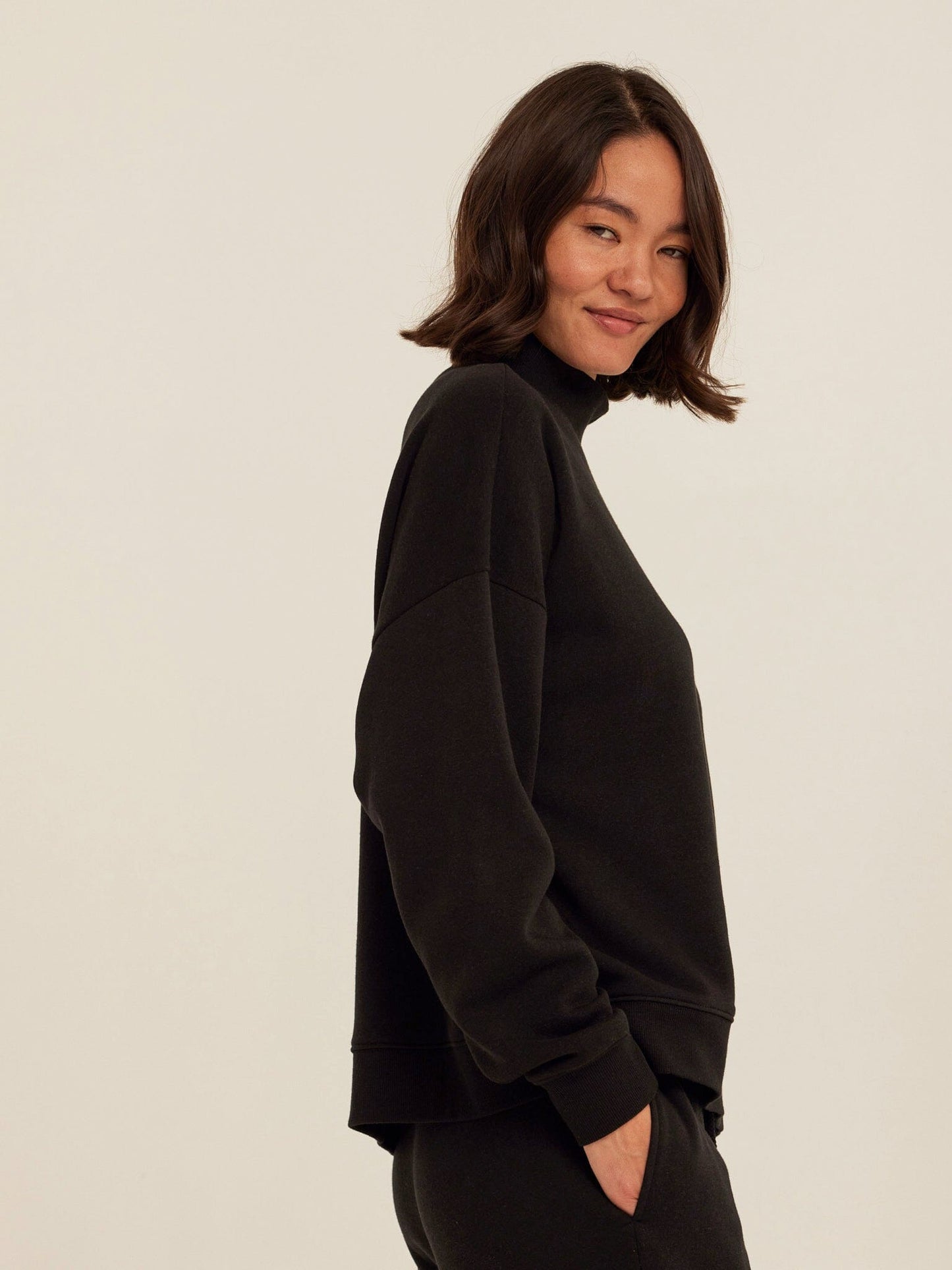 Karlie Triblend Fleece Mock Neck Pullover