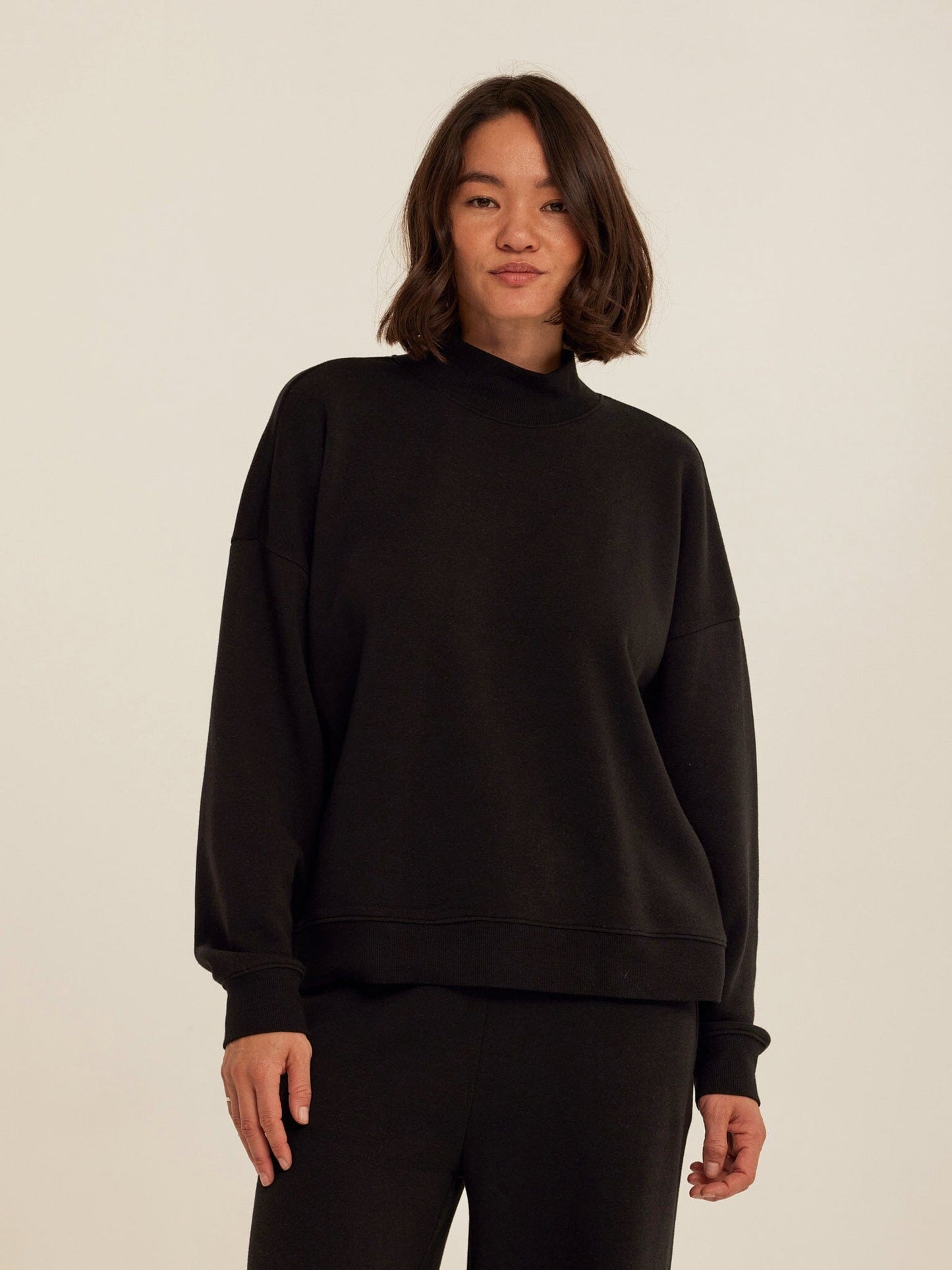 Karlie Triblend Fleece Mock Neck Pullover