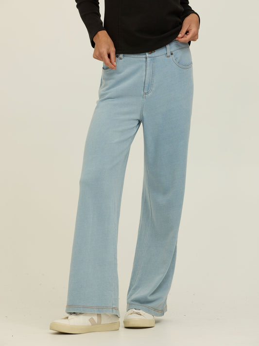 Krystal Denim Terry Wide Leg Pant