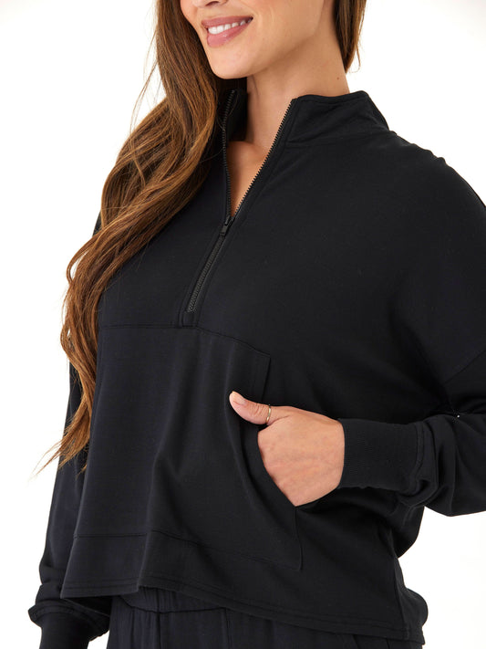 Florynce Feather Fleece Mock Neck Pullover