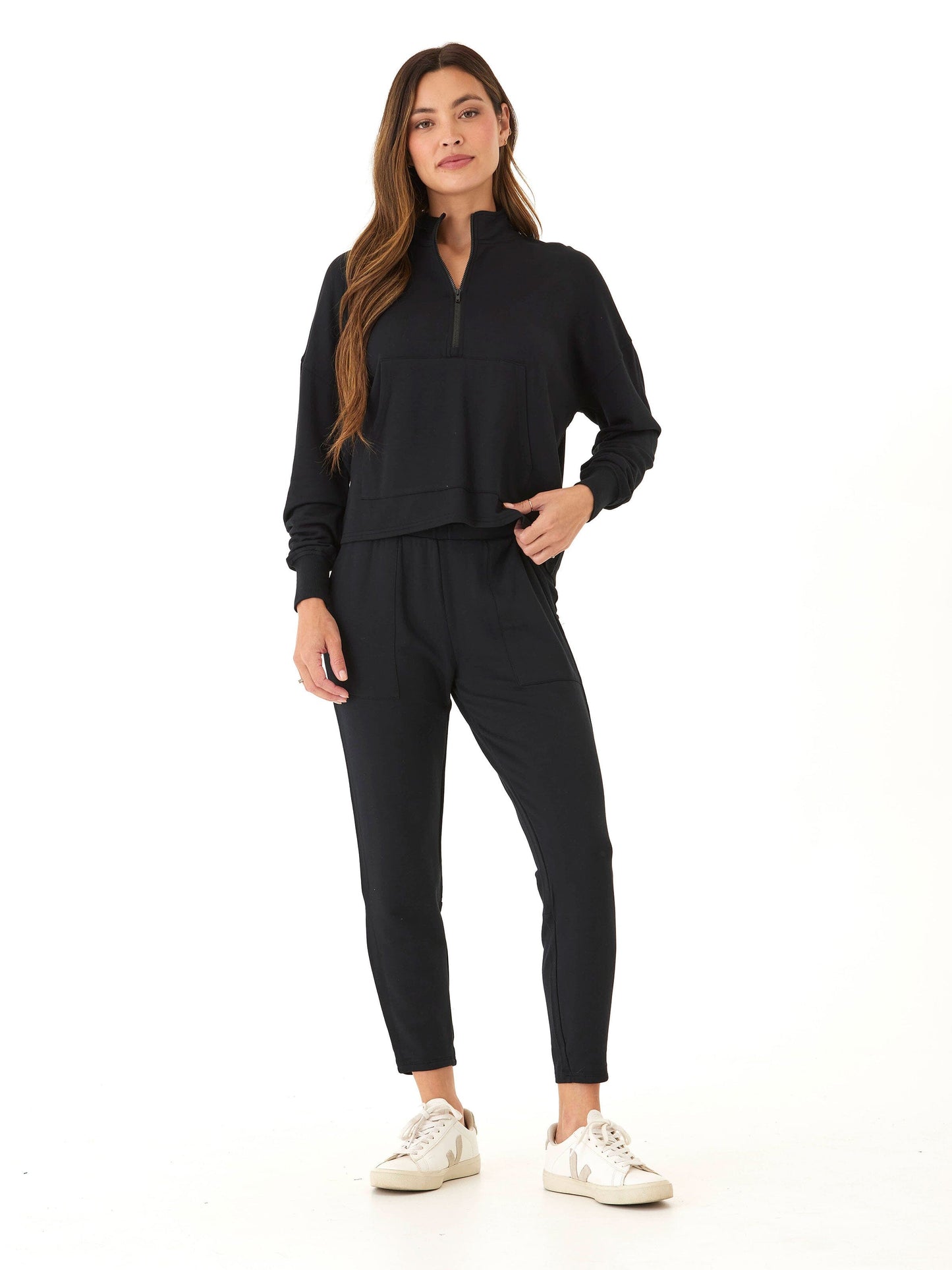 Florynce Feather Fleece Mock Neck Pullover