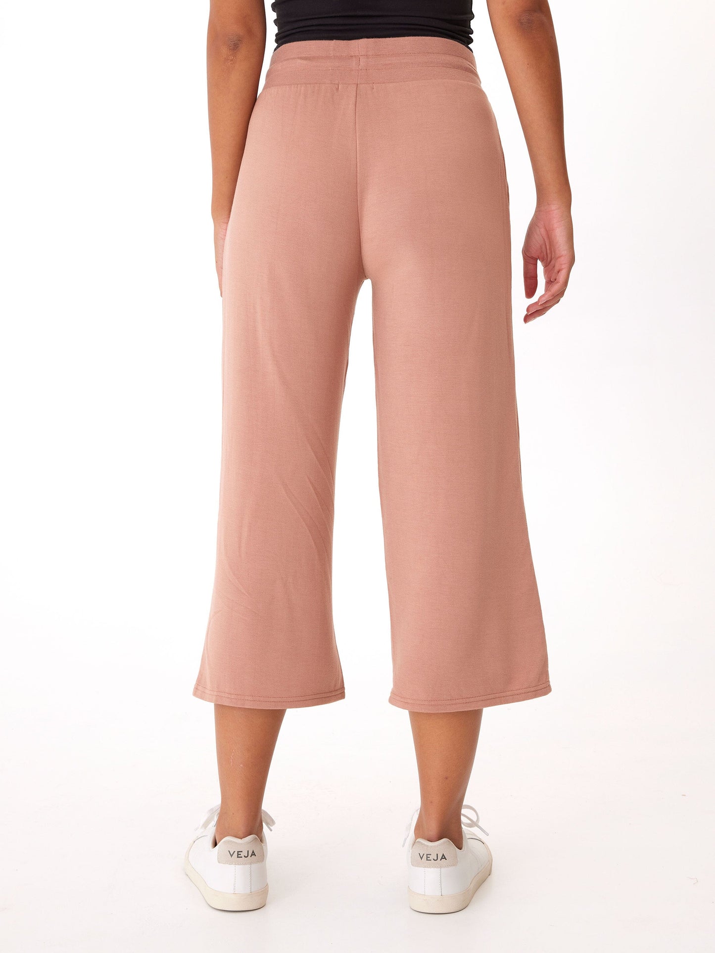 Carrie Feather Fleece Wide Leg Crop Pant 22"