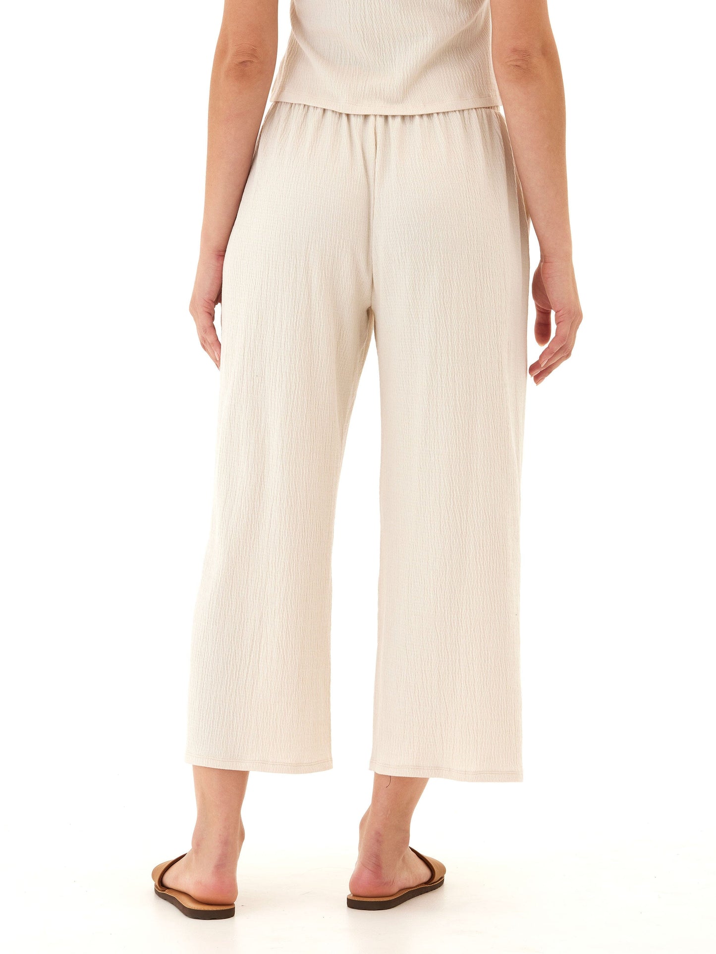 Ivanna Smocked Jersey Wide Leg Capri Pant